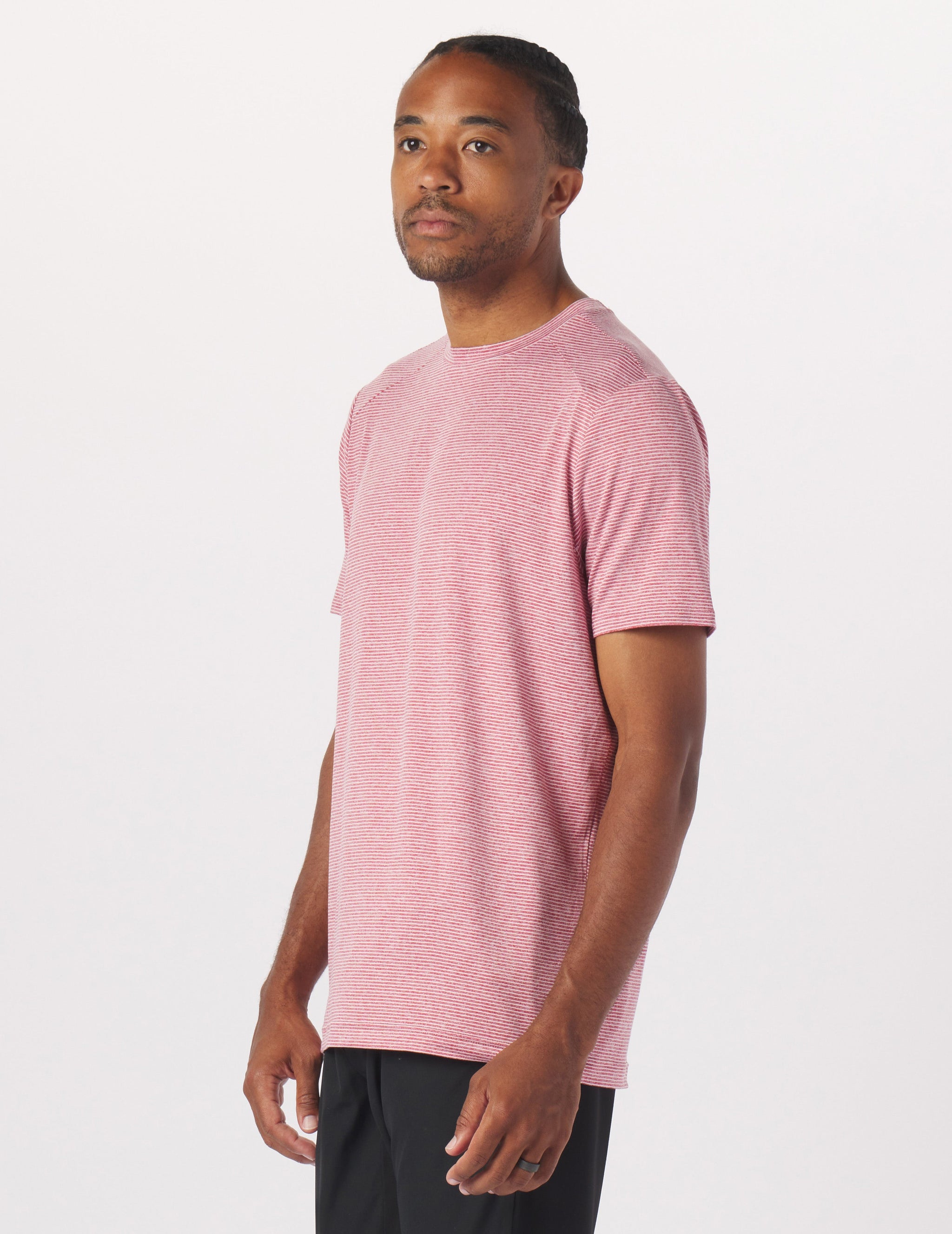 Salton Short Sleeve: Cardinal/Oatmilk Stripe Salton Short Sleeve: Cardinal/Oatmilk Stripe