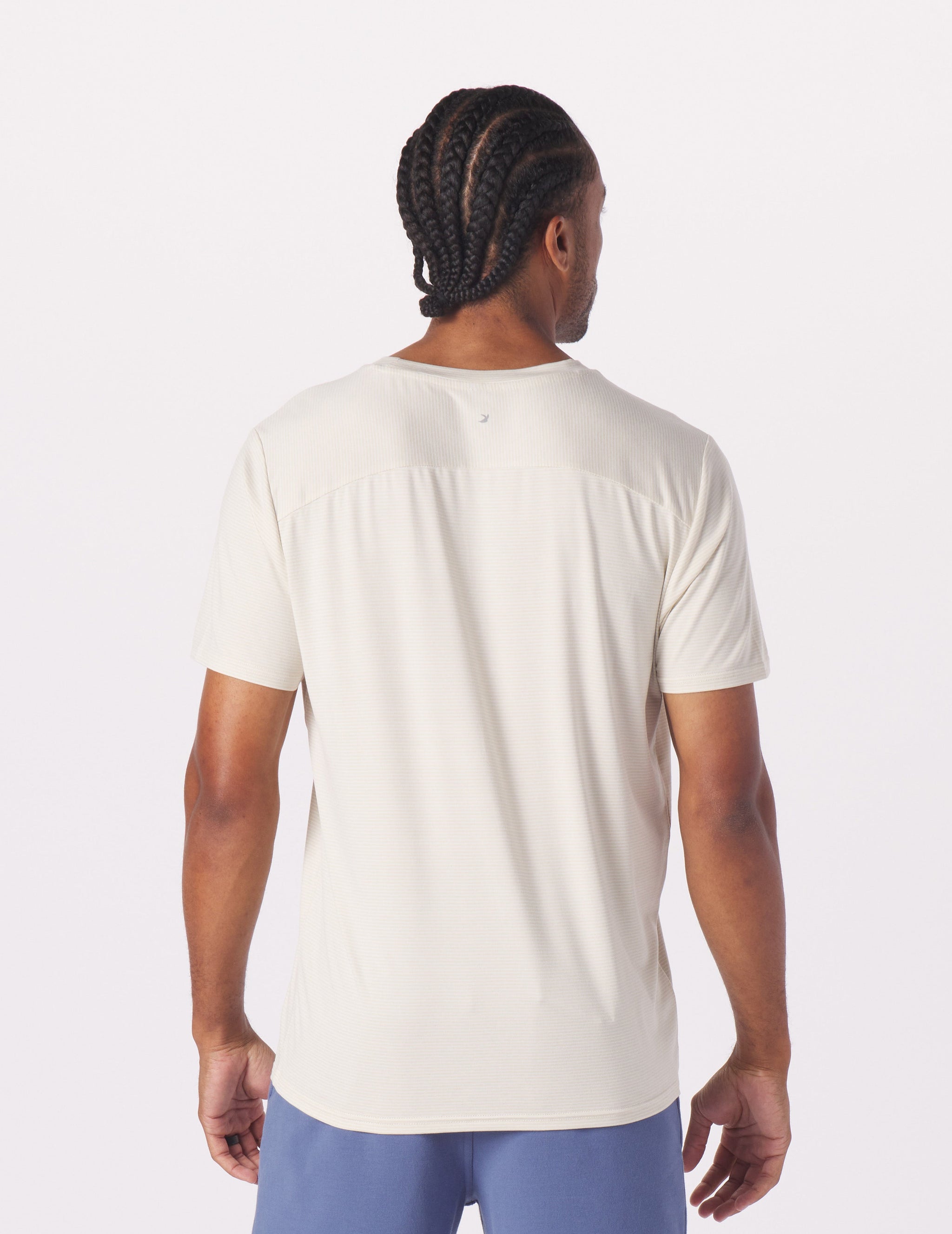 Salton Short Sleeve: Oatmilk/White Stripe Salton Short Sleeve: Oatmilk/White Stripe