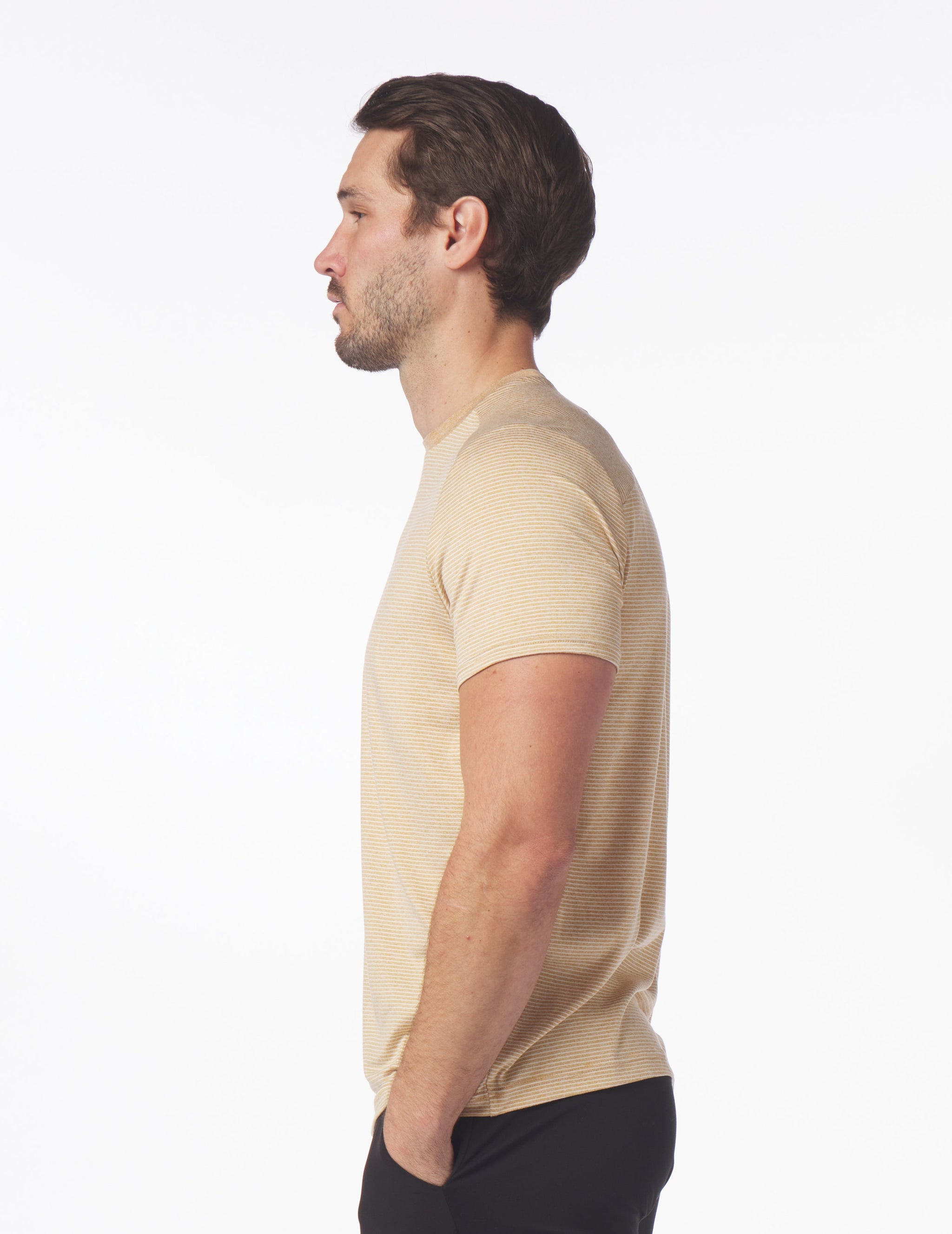 Salton Short Sleeve: Ochre Heather/White Stripe Salton Short Sleeve: Ochre Heather/White Stripe