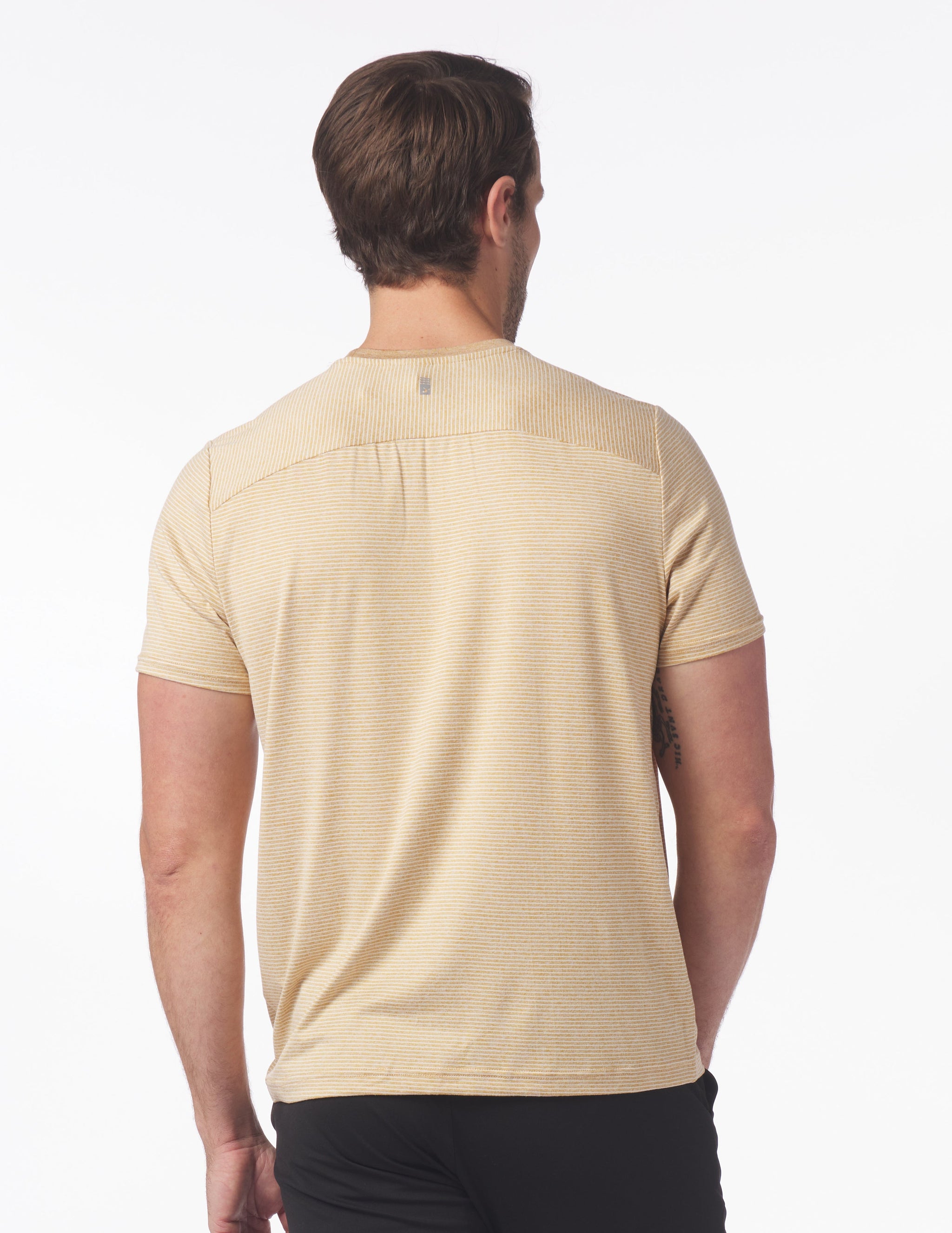 Salton Short Sleeve: Ochre Heather/White Stripe Salton Short Sleeve: Ochre Heather/White Stripe