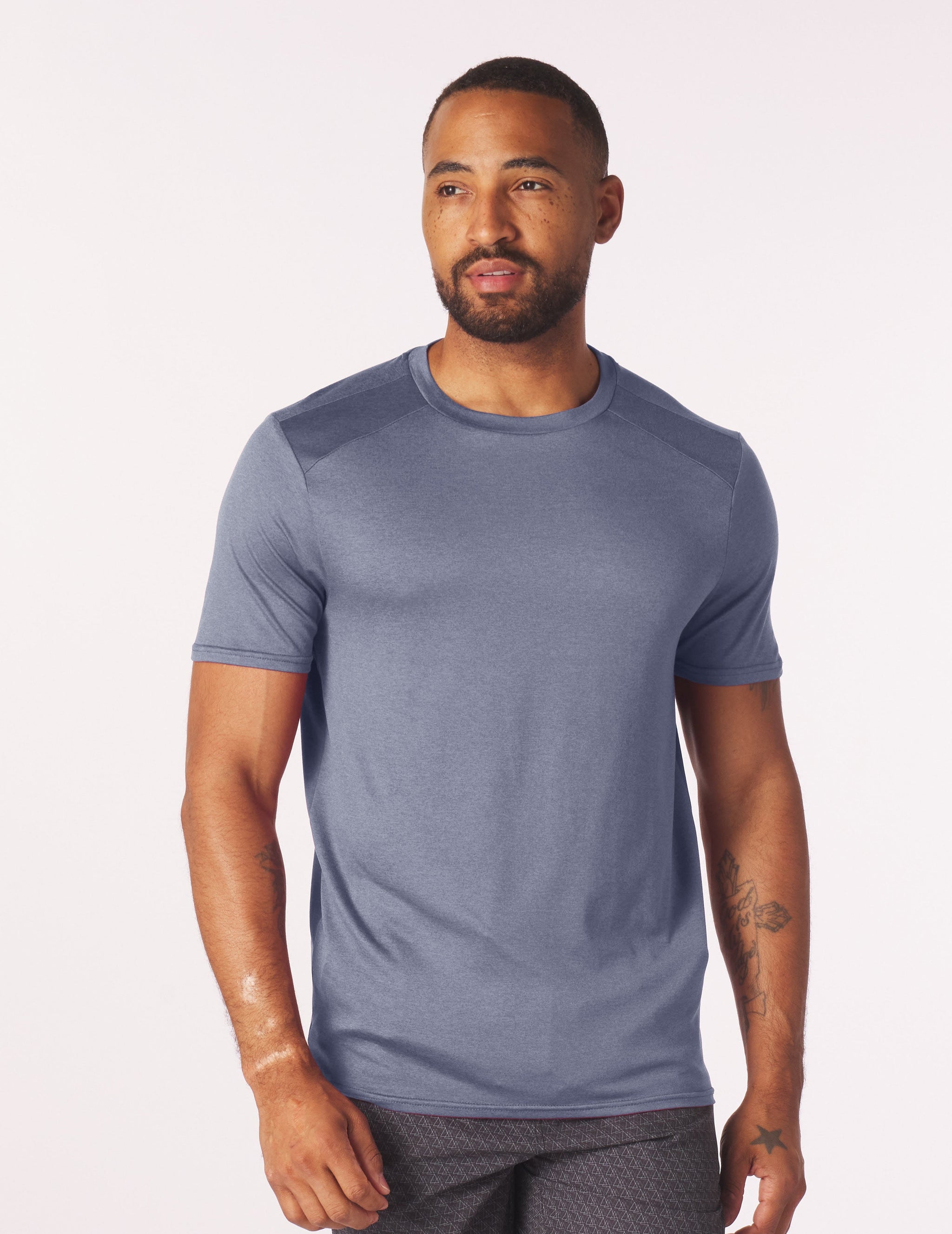 Salton Short Sleeve: Washed Blue Heather Salton Short Sleeve: Washed Blue Heather