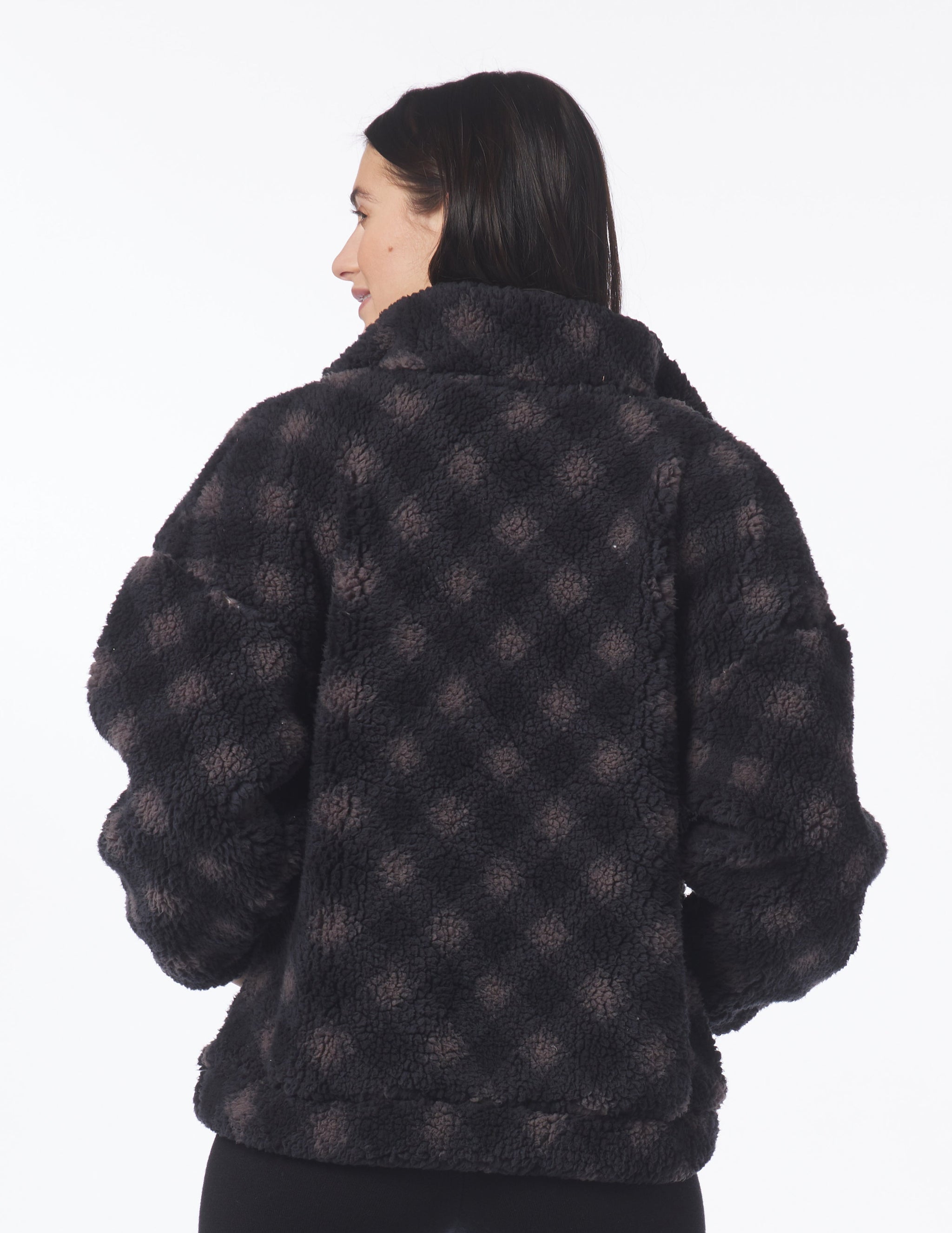 Sherpa Quarter Zip: Black Buffalo Plaid Sherpa Quarter Zip: Black Buffalo Plaid