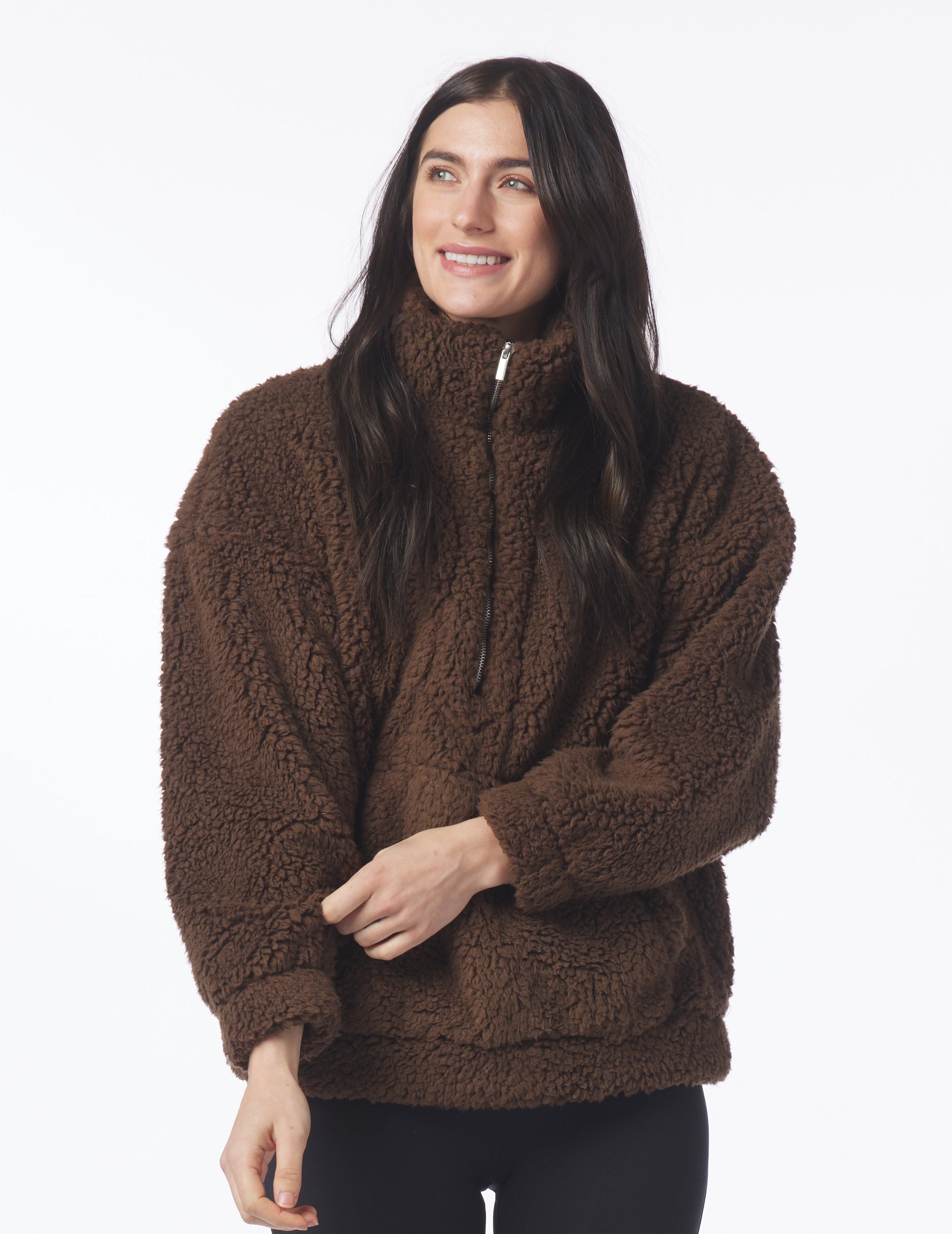 Sherpa Quarter Zip: Espresso Sherpa Quarter Zip: Espresso