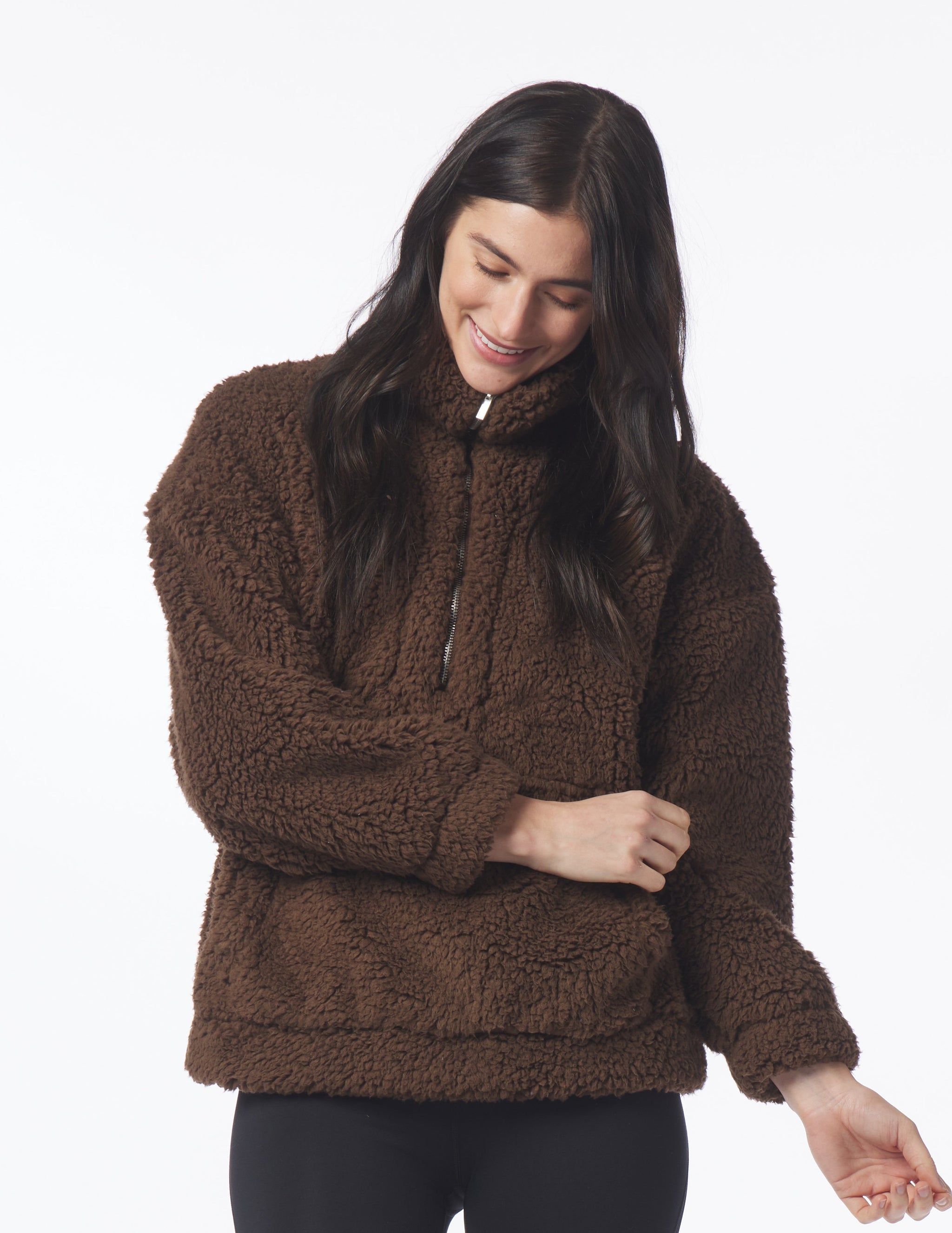 Sherpa Quarter Zip: Espresso Sherpa Quarter Zip: Espresso