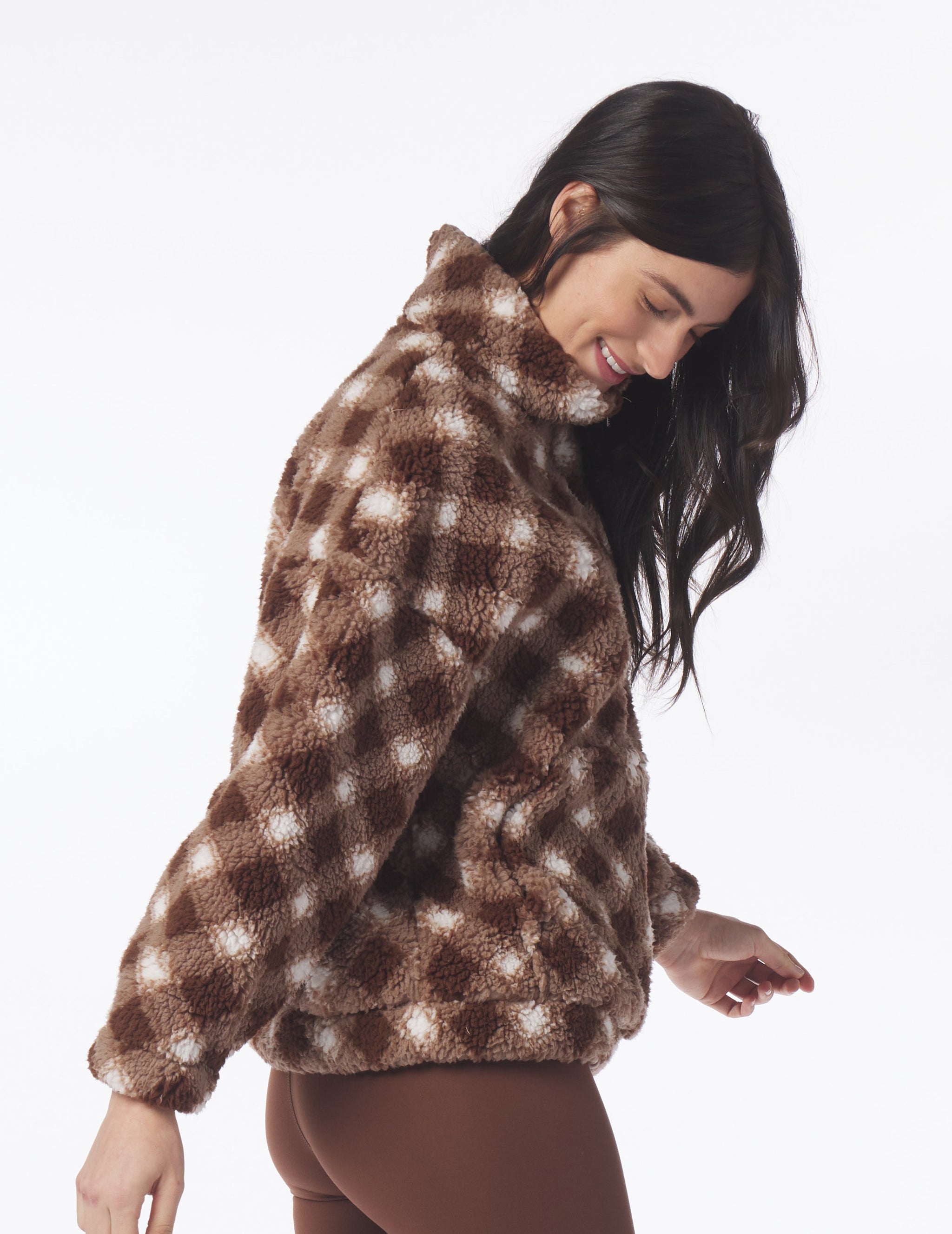 Sherpa Quarter Zip: Espresso Buffalo Plaid Sherpa Quarter Zip: Espresso Buffalo Plaid