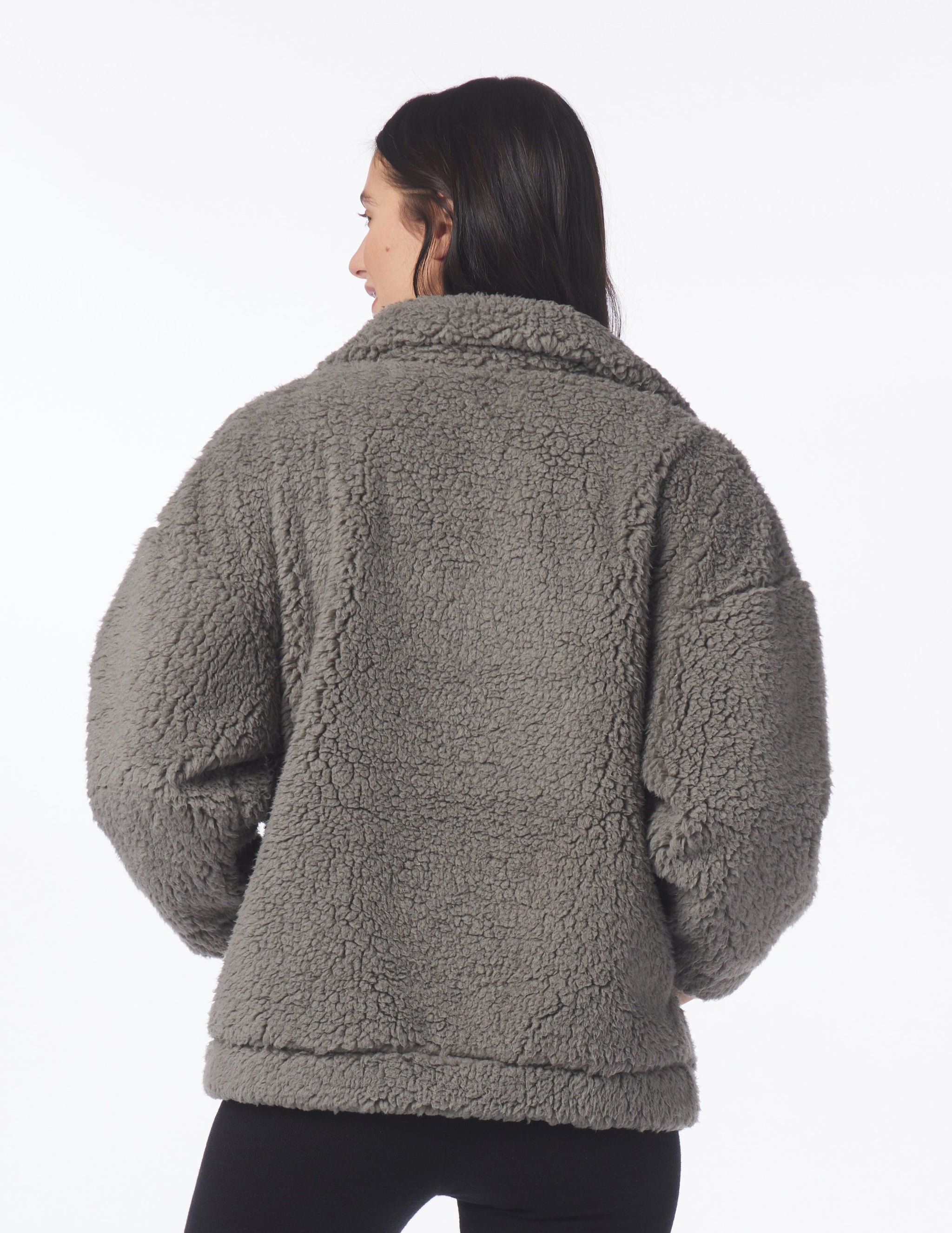 Sherpa Quarter Zip: Silver Fog Sherpa Quarter Zip: Silver Fog