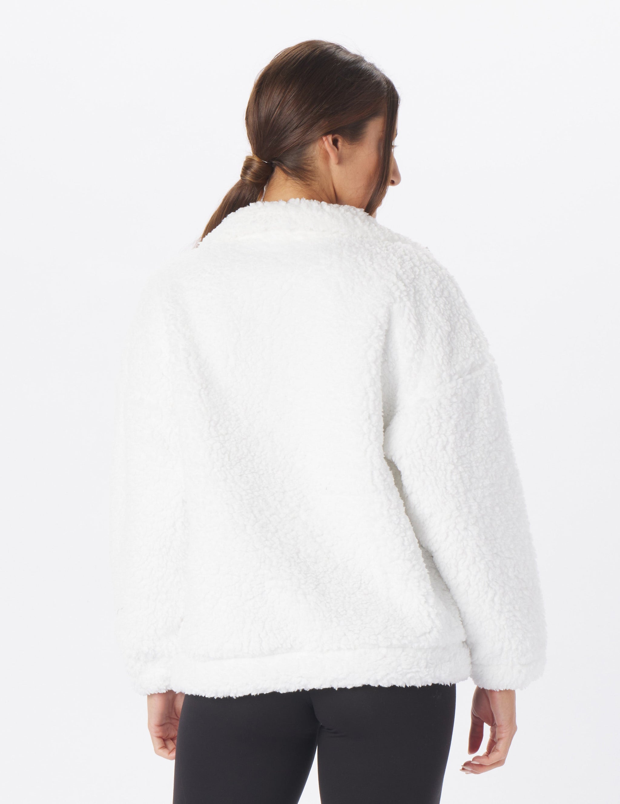 Sherpa Quarter Zip: White Sherpa Quarter Zip: White