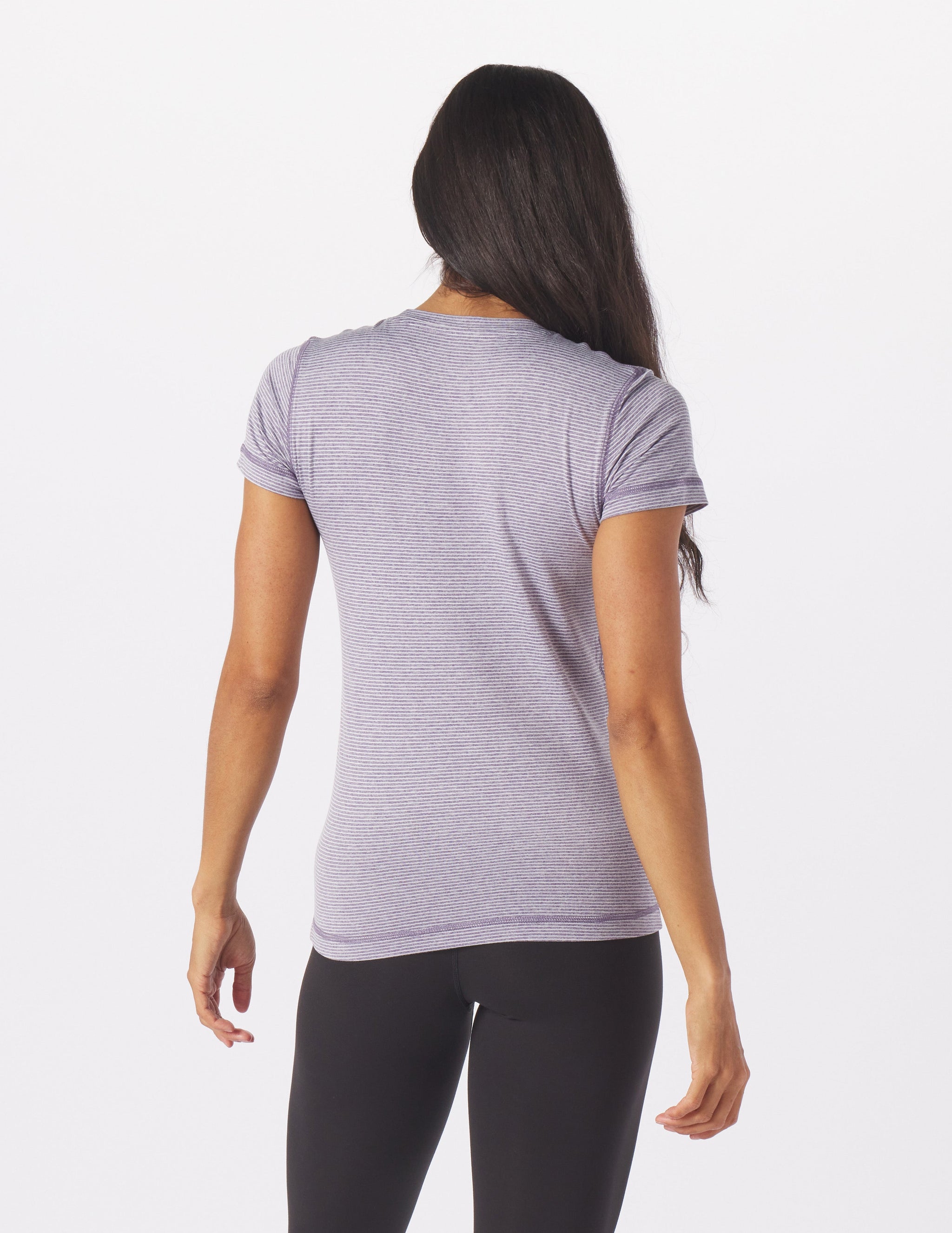 Simplicity Tee: Amethyst/Oatmilk Stripe Simplicity Tee: Amethyst/Oatmilk Stripe