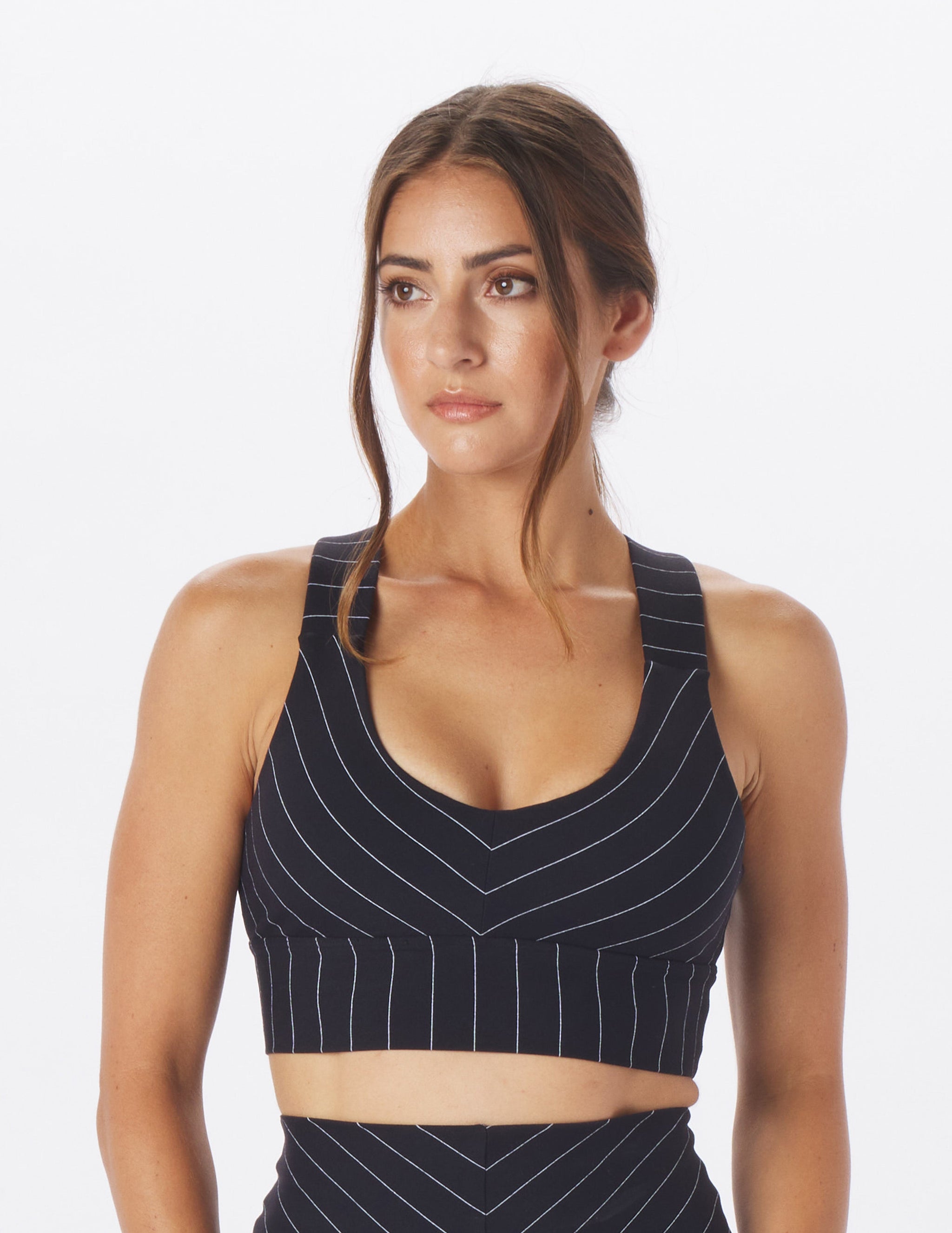 Stability Bra: Black/White Pin Stripe Stability Bra: Black/White Pin Stripe