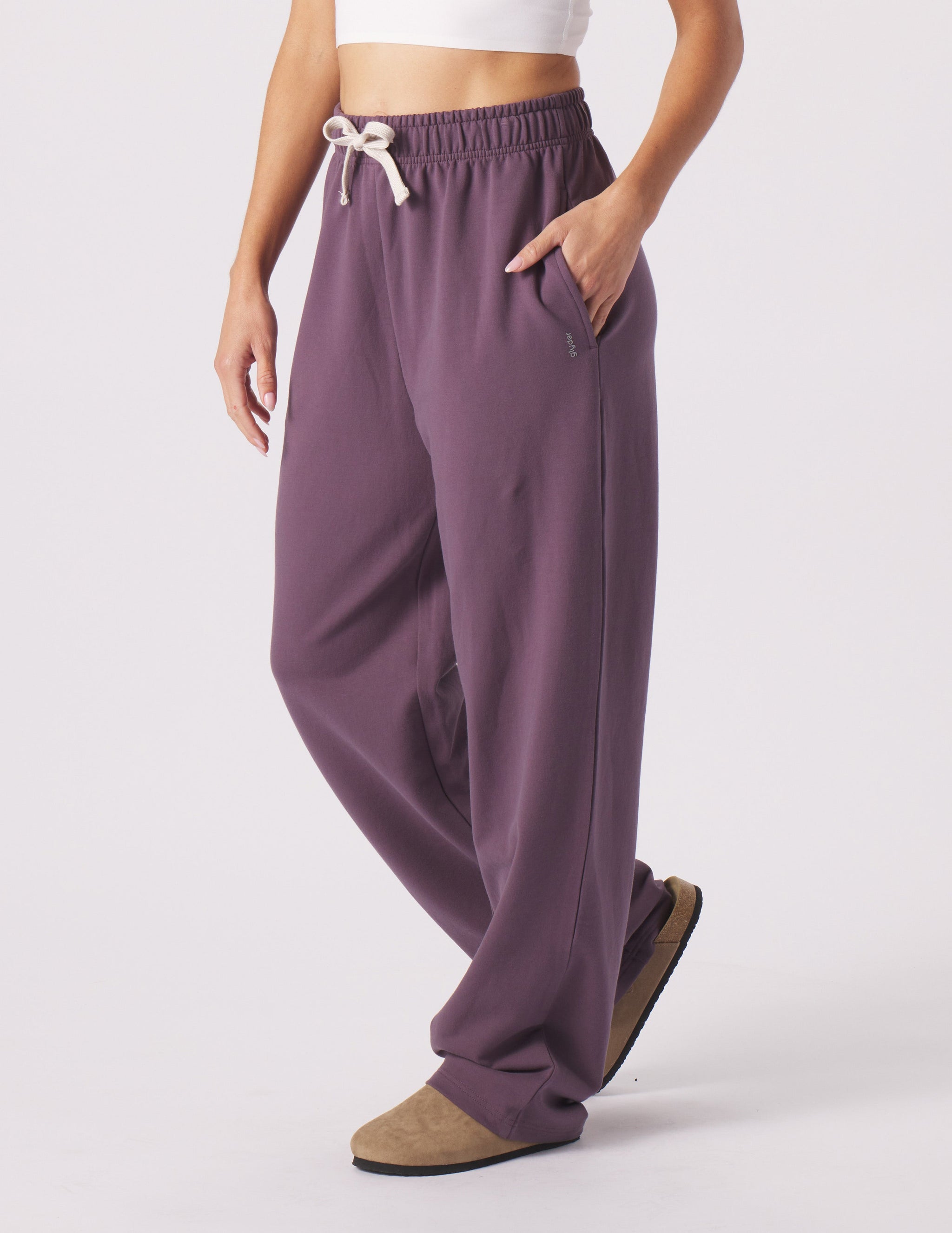 Straight Leg Sweatpant: Berry Wine Straight Leg Sweatpant: Berry Wine