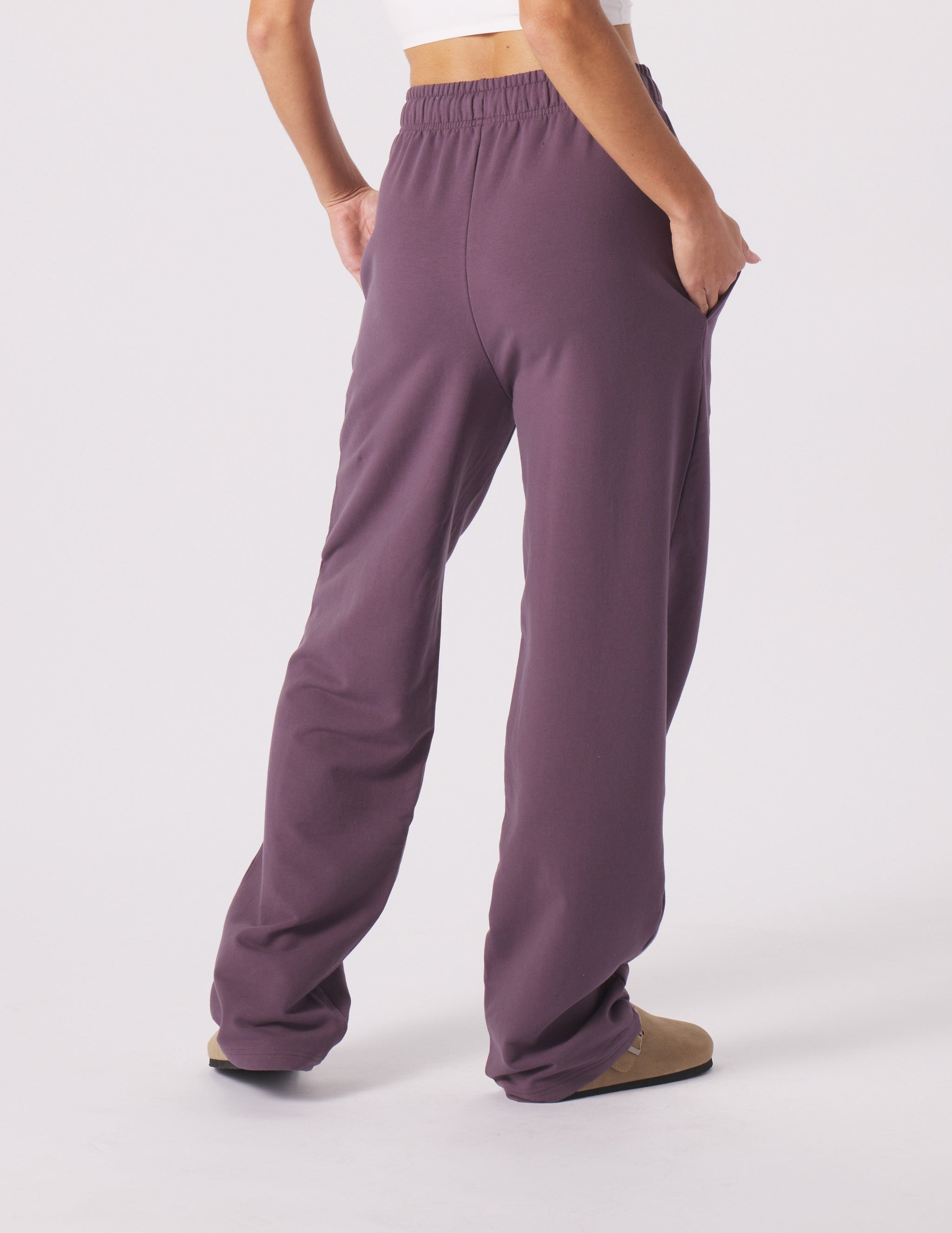 Straight Leg Sweatpant: Berry Wine Straight Leg Sweatpant: Berry Wine