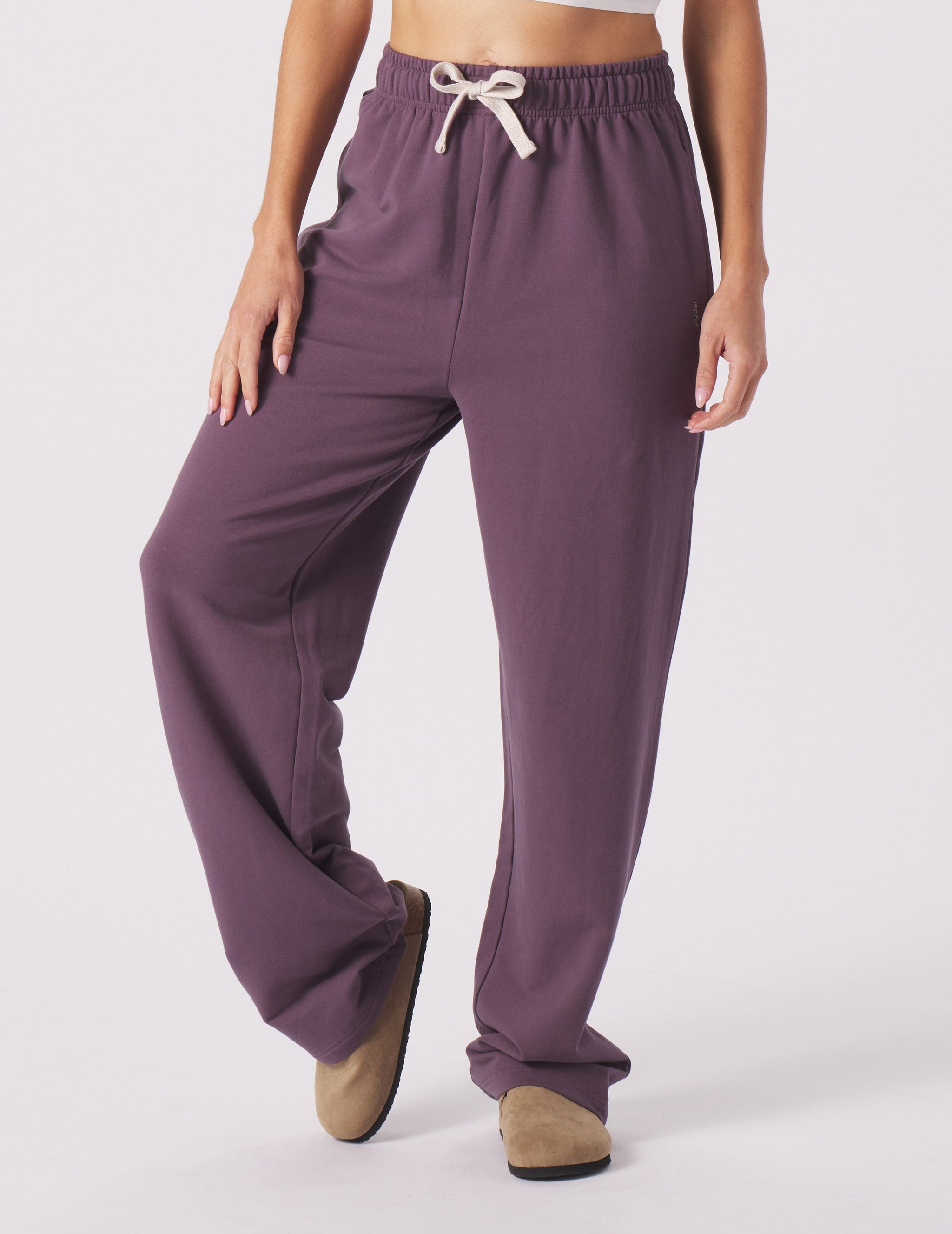 Straight Leg Sweatpant: Berry Wine Straight Leg Sweatpant: Berry Wine