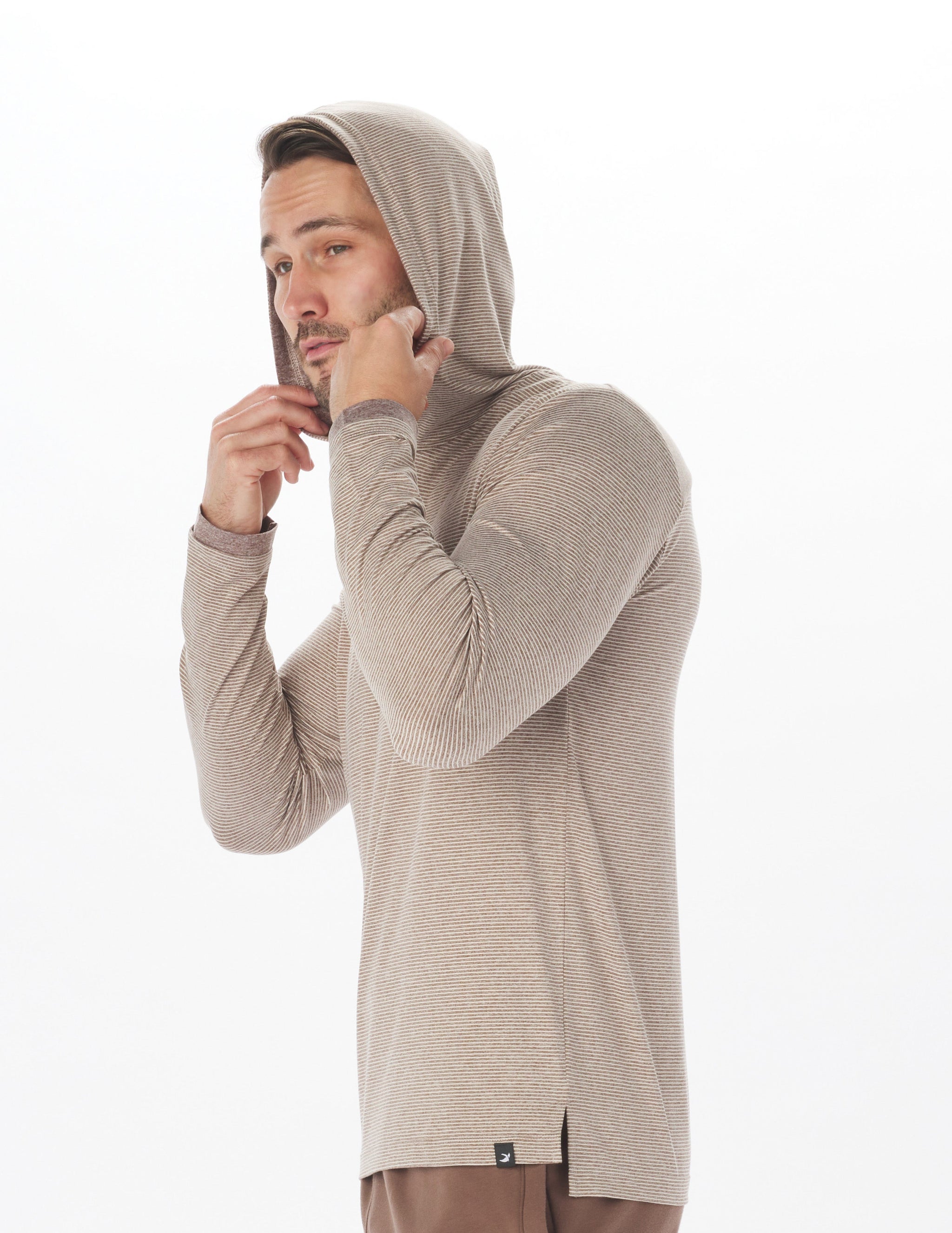 Taclite Hoodie: Espresso and Oatmilk Stripe Taclite Hoodie: Espresso and Oatmilk Stripe