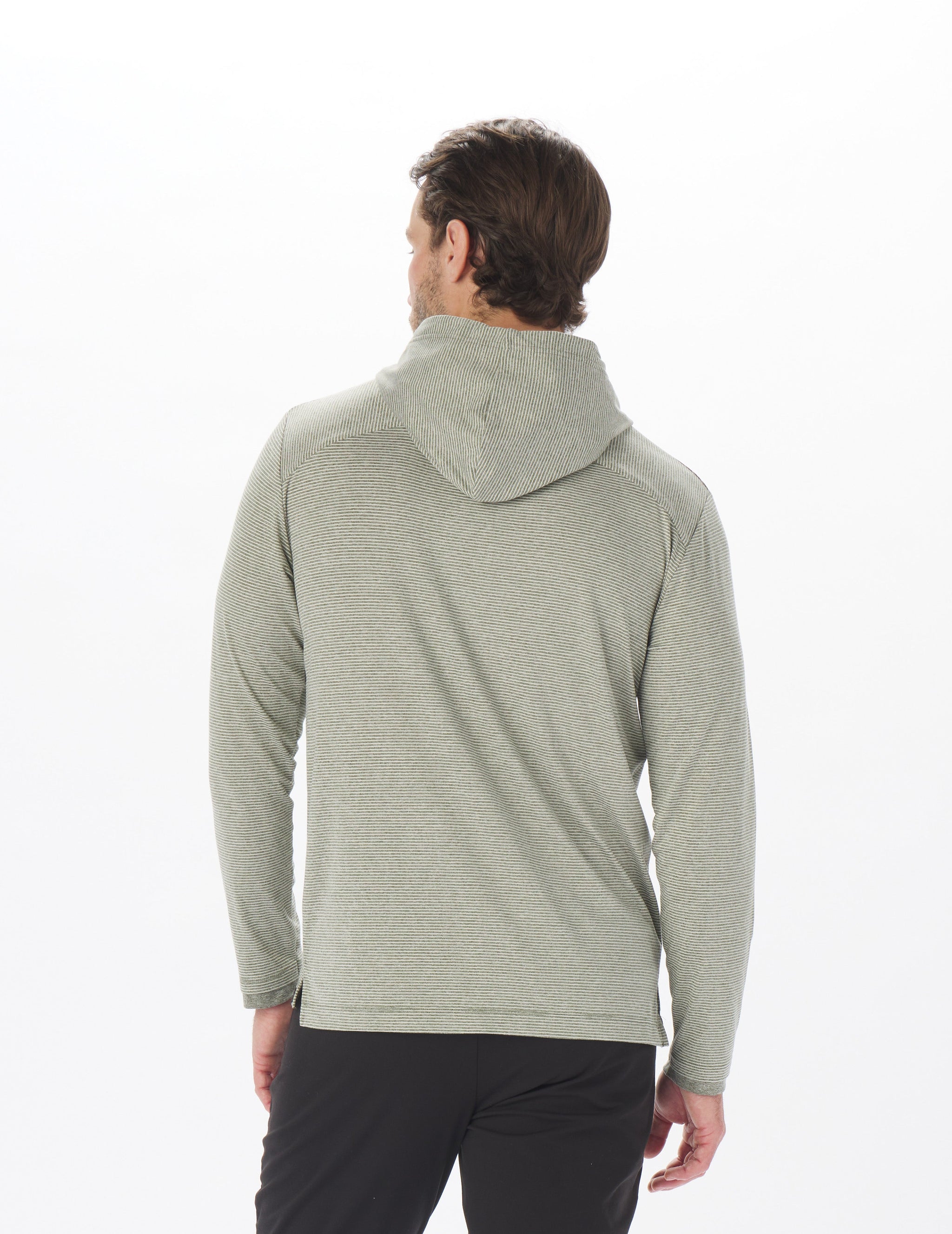 Taclite Hoodie: Forest and Oatmilk Stripe Taclite Hoodie: Forest and Oatmilk Stripe