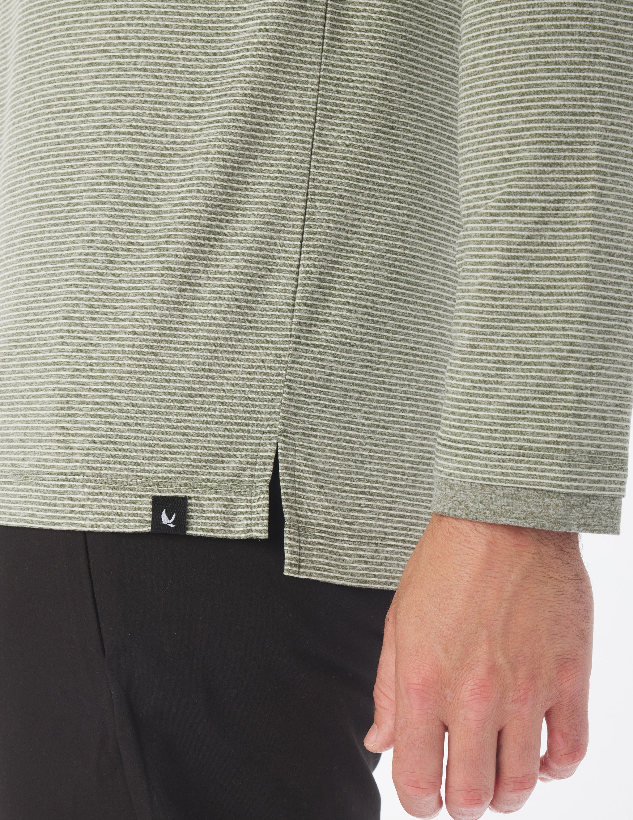 Taclite Hoodie: Forest and Oatmilk Stripe Taclite Hoodie: Forest and Oatmilk Stripe
