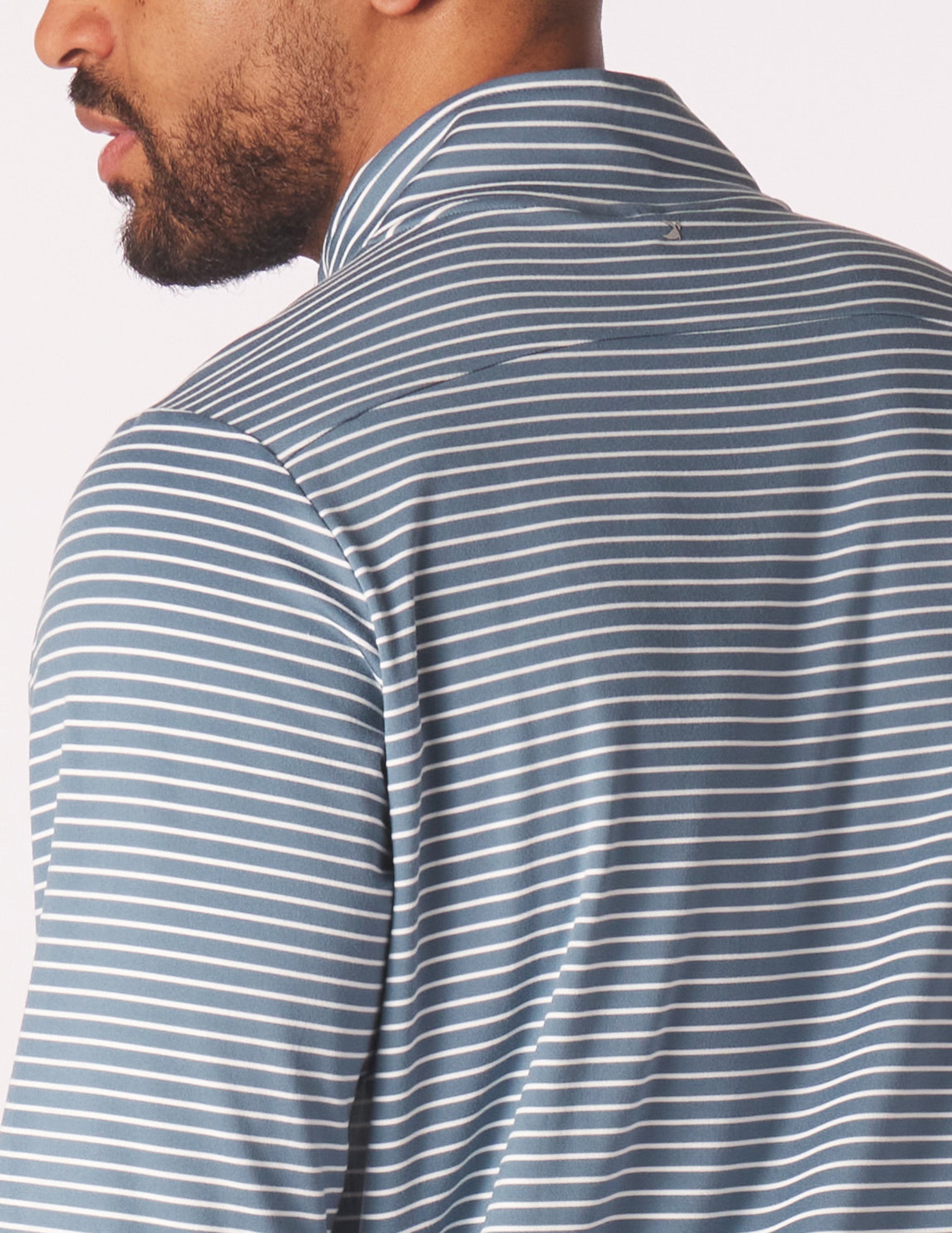 Tahoe 1/4 Zip: Washed Blue/White Stripe Tahoe 1/4 Zip: Washed Blue/White Stripe