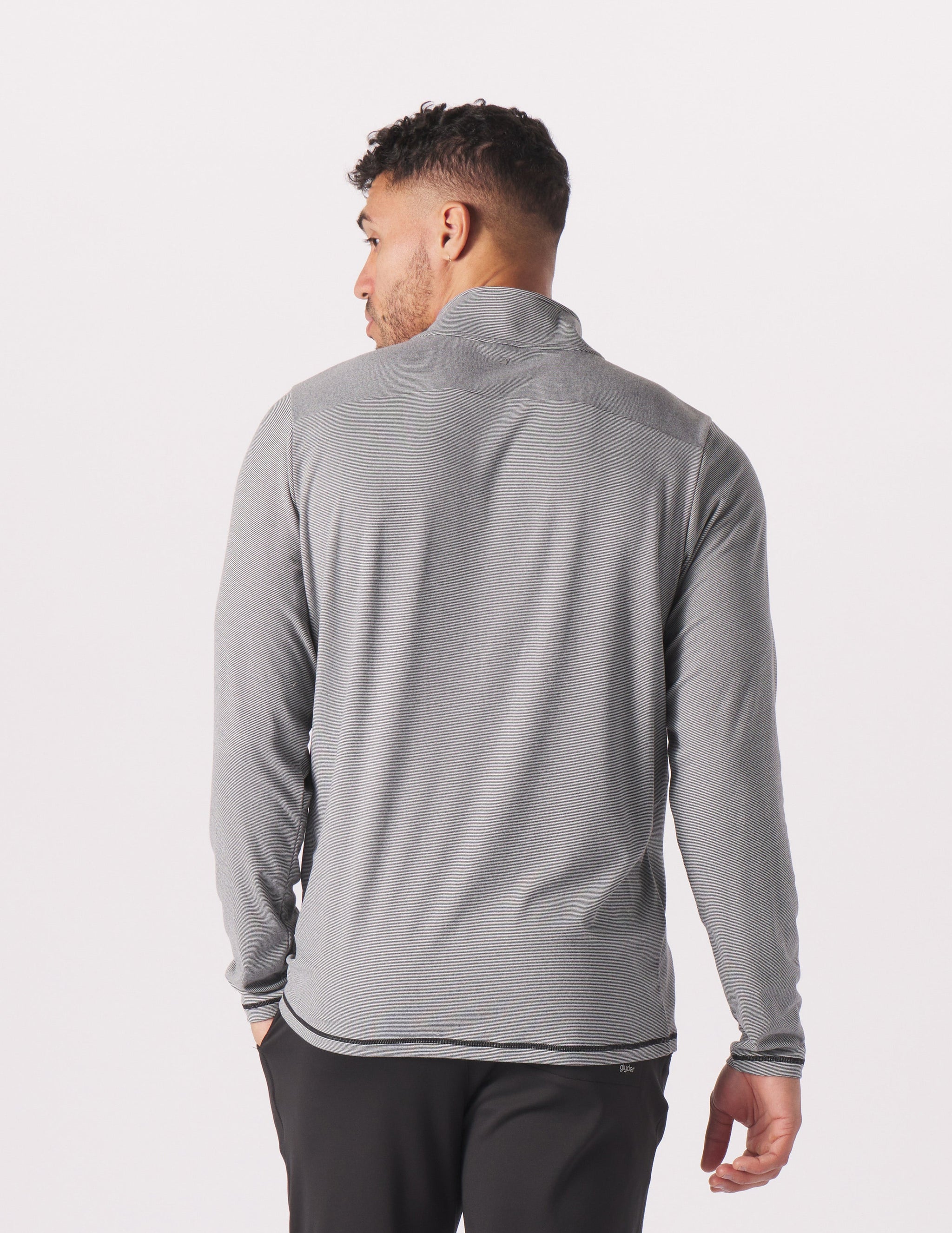 Tahoe 1/4 Zip: Black/White Stripe Tahoe 1/4 Zip: Black/White Stripe