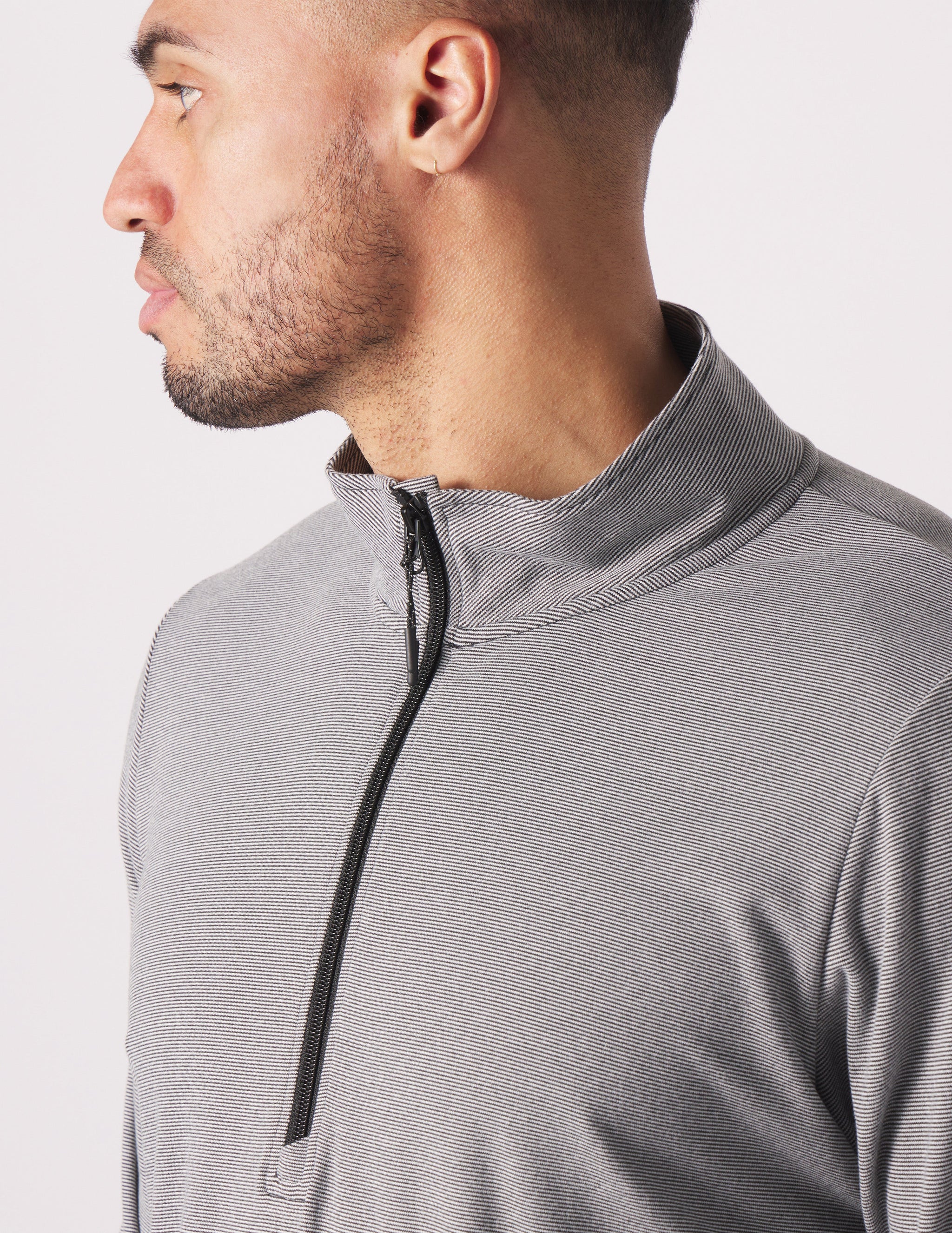 Tahoe 1/4 Zip: Black/White Stripe Tahoe 1/4 Zip: Black/White Stripe