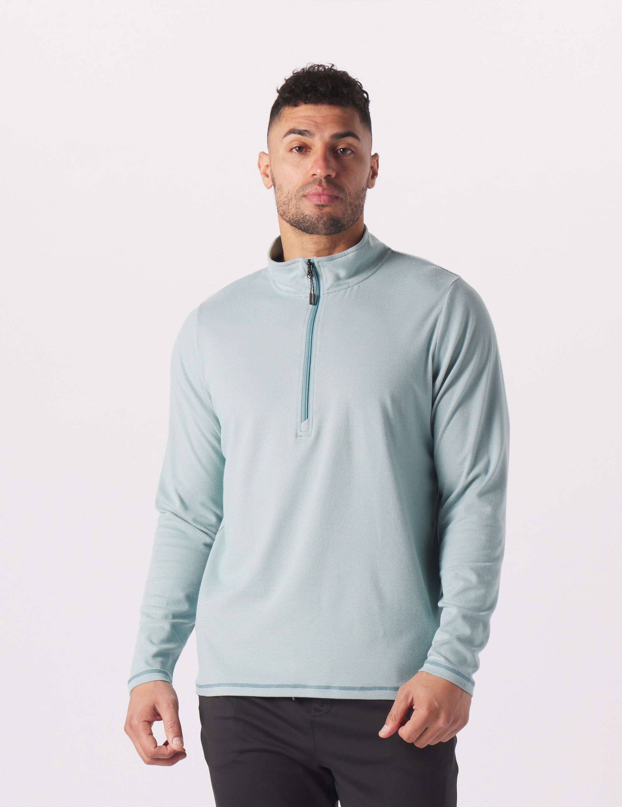Tahoe 1/4 Zip: Lagoon/White Stripe Tahoe 1/4 Zip: Lagoon/White Stripe