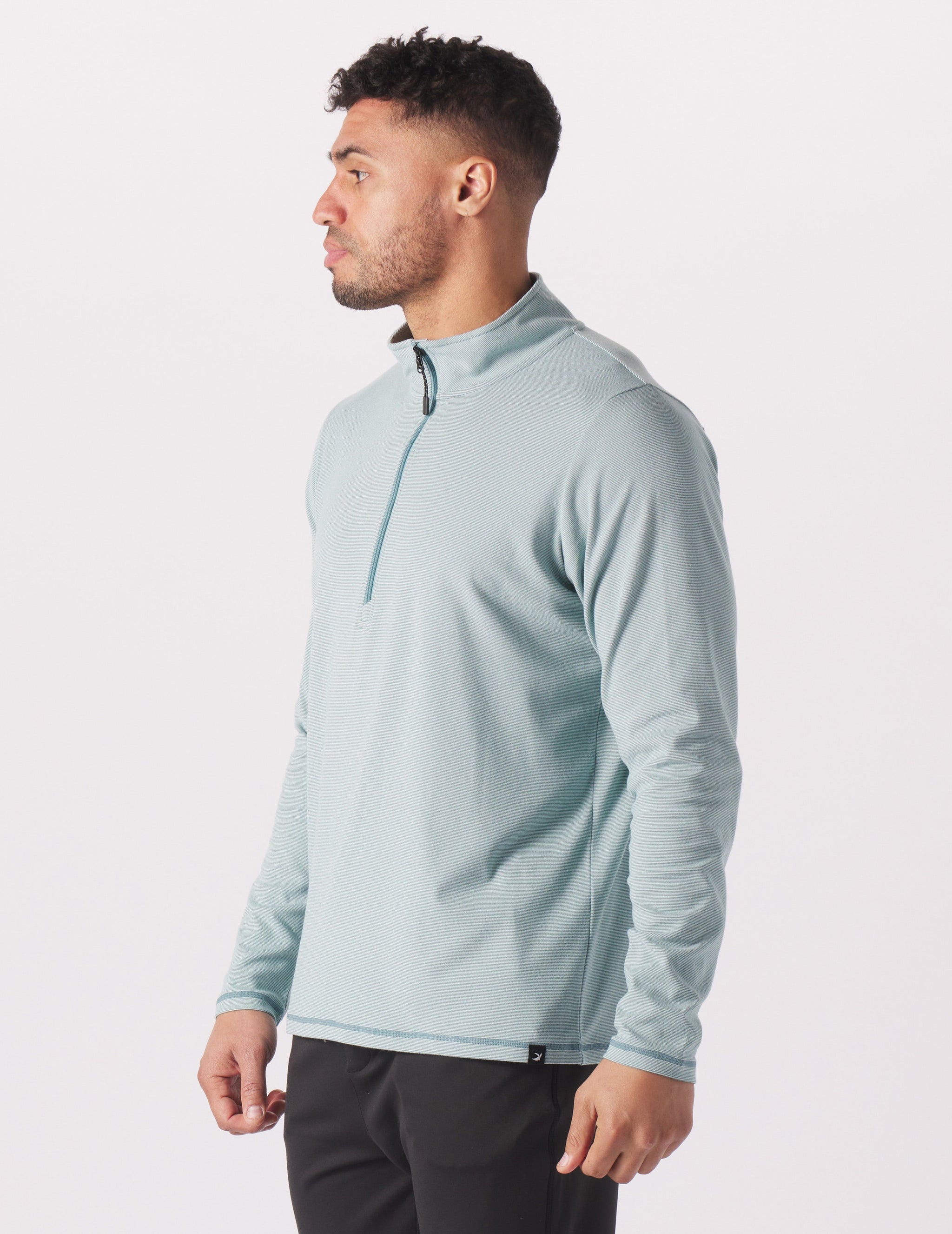 Tahoe 1/4 Zip: Lagoon/White Stripe Tahoe 1/4 Zip: Lagoon/White Stripe