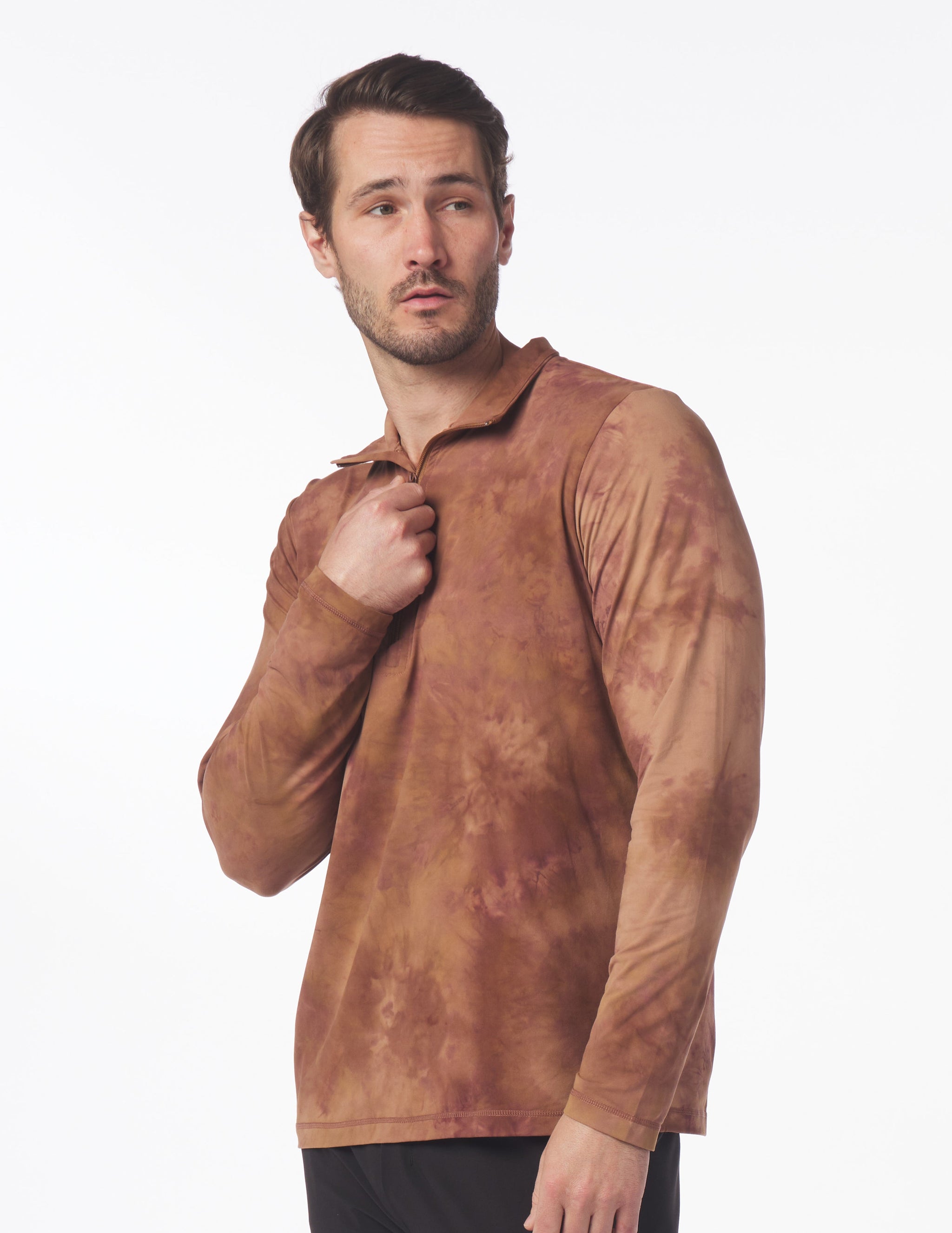 Tahoe 1/4 Zip: Mocha Stone Dye Tahoe 1/4 Zip: Mocha Stone Dye