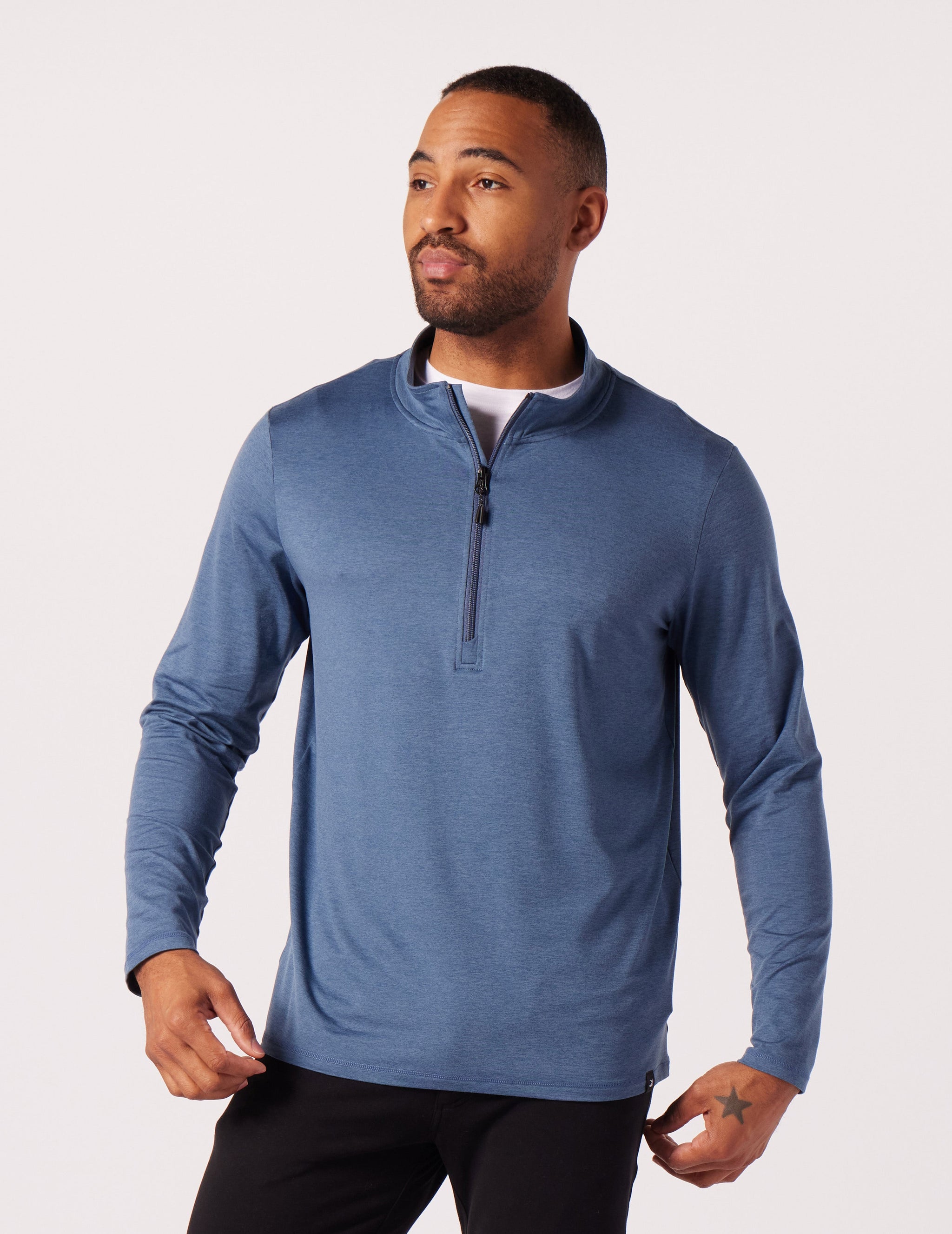 Tahoe 1/4 Zip: Washed Blue Marble Tahoe 1/4 Zip: Washed Blue Marble