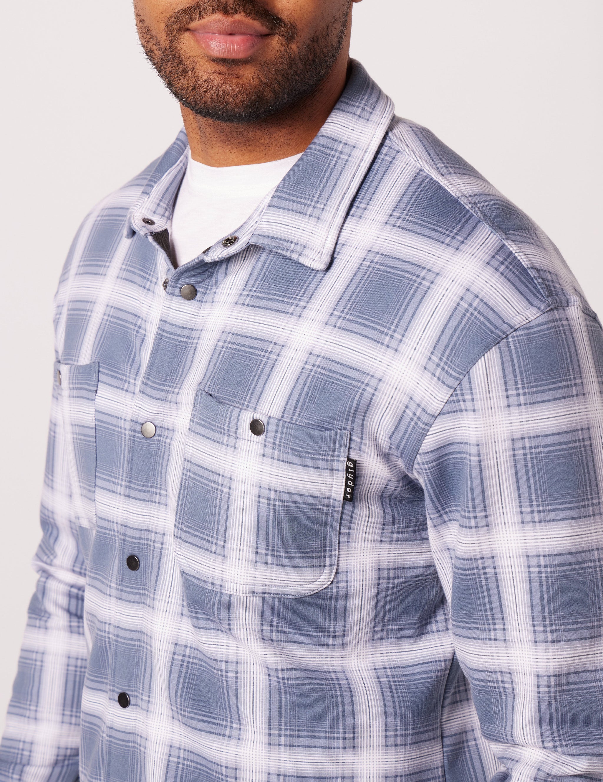 Trek Shirt: Washed Blue Plaid Trek Shirt: Washed Blue Plaid