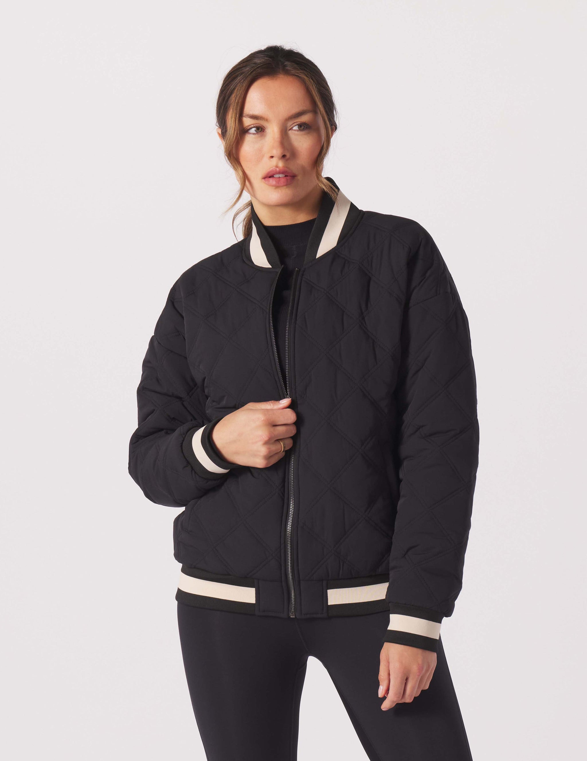 Varsity Jacket: Black/Oatmilk Varsity Jacket: Black/Oatmilk