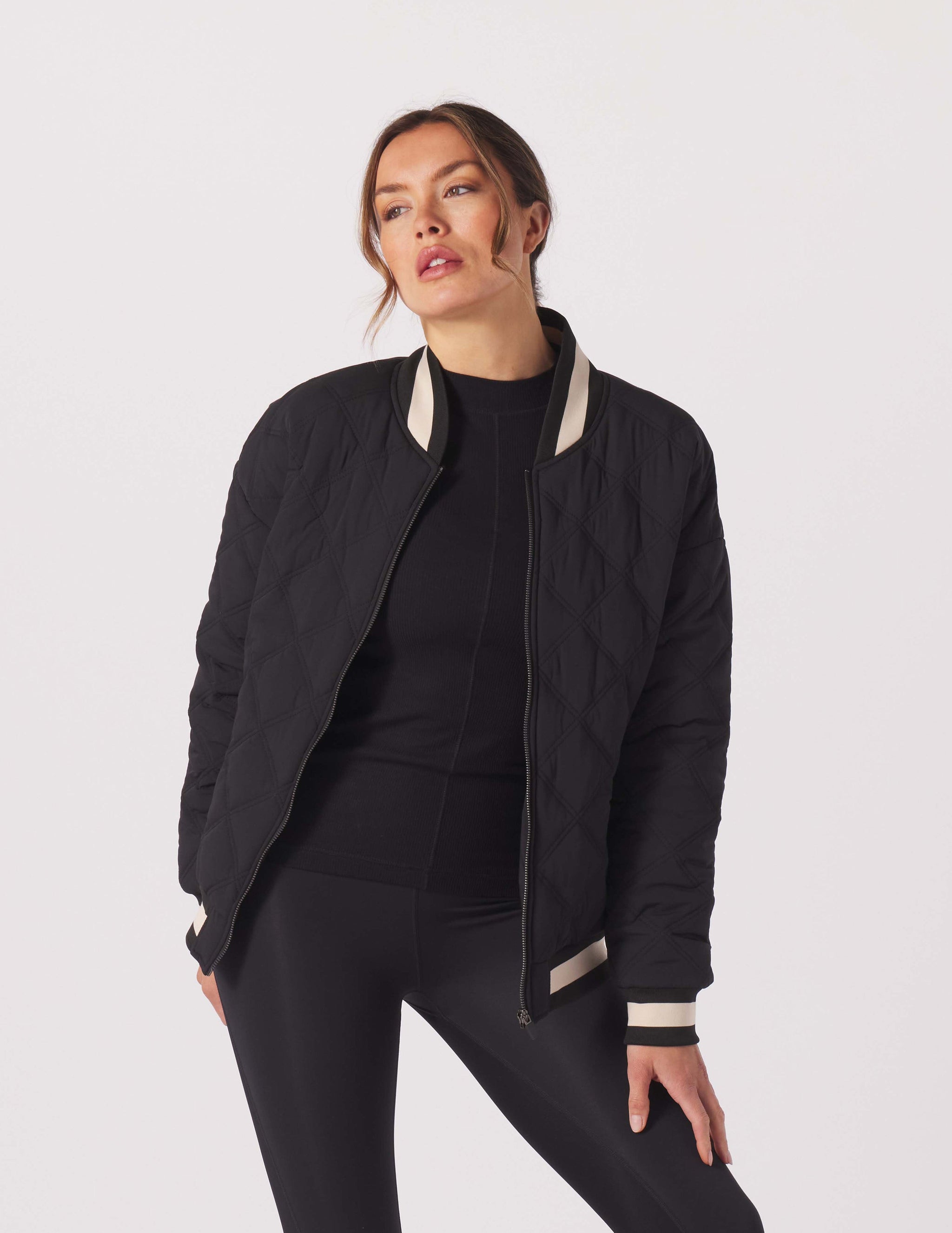 Varsity Jacket: Black/Oatmilk Varsity Jacket: Black/Oatmilk