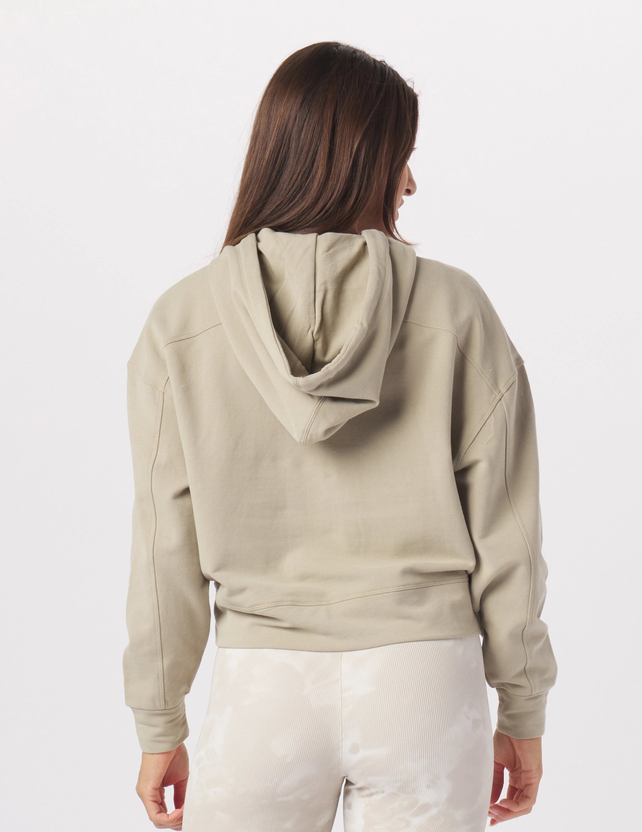 Vintage Oversized Cropped Hoodie: Linen Vintage Oversized Cropped Hoodie: Linen