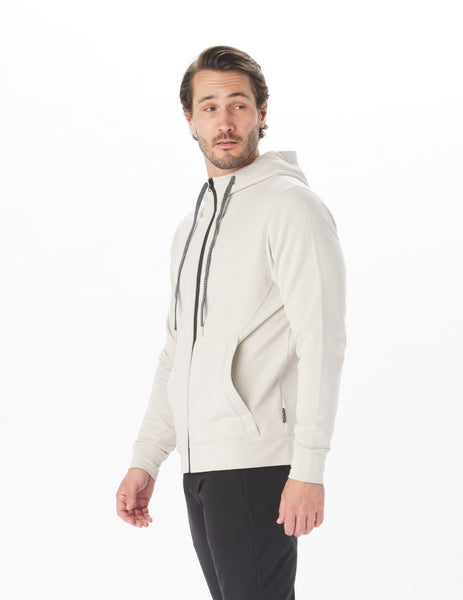 ★IN SILENCE★ Back logo scuba hood zip-up MELANGE GRAY IM2C simon scuba zip hoodie - Grey Melange | Weekday WW