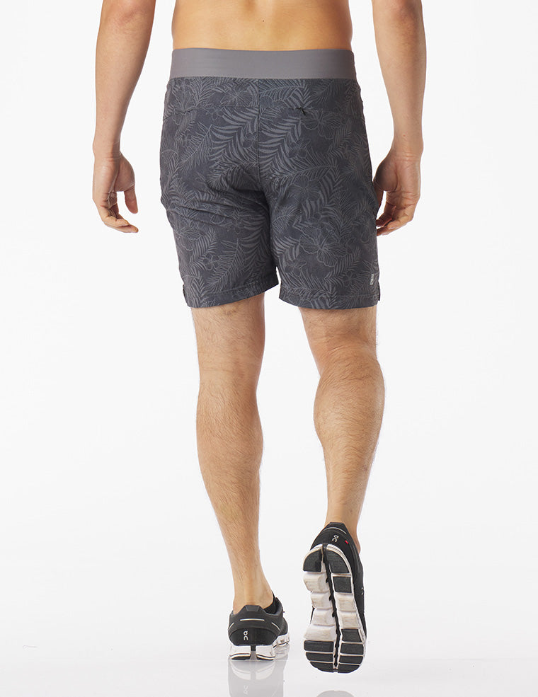 Acadia Short: Smoke Grey Tropic Print Acadia Short: Smoke Grey Tropic Print