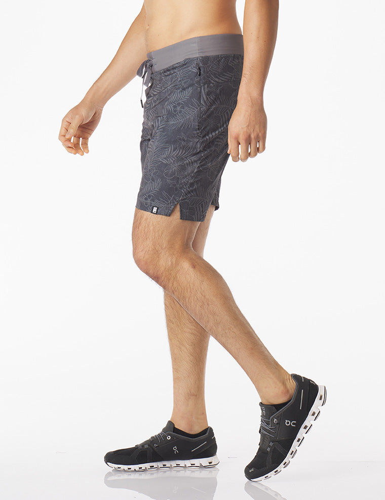 Acadia Short: Smoke Grey Tropic Print Acadia Short: Smoke Grey Tropic Print