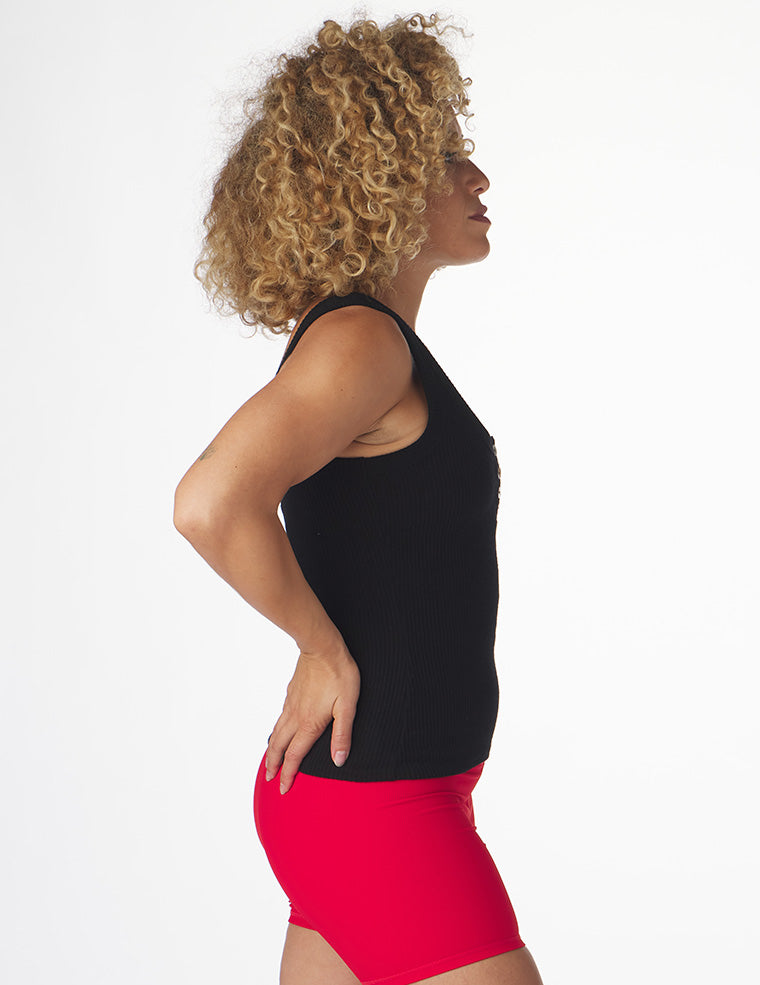 Comfort Henley Tank: Black Comfort Henley Tank: Black