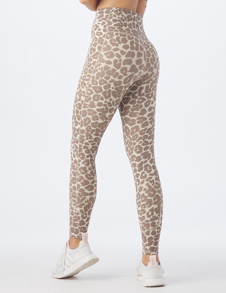 Directional Legging: Oatmilk Leopard Directional Legging: Oatmilk Leopard