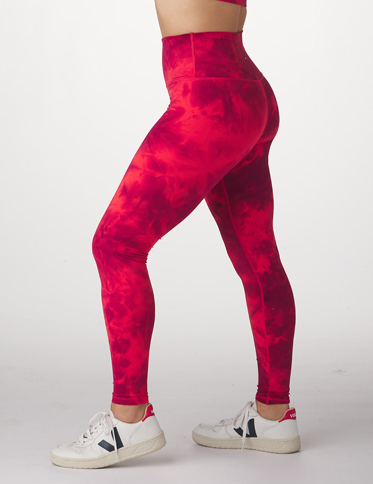 High Waist Pure Legging: Cherry Tie-Dye High Waist Pure Legging: Cherry Tie-Dye
