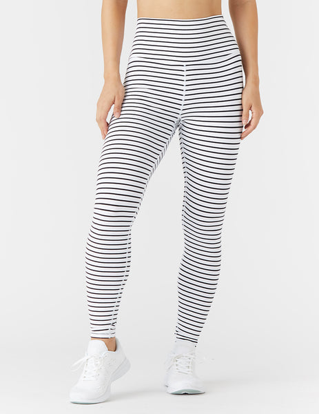 High Power Legging: White / Black Stripe – Glyder