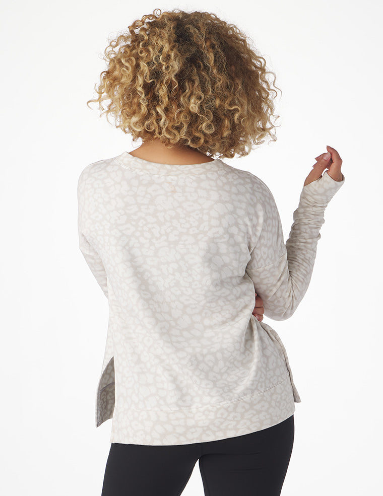 Lounge Long Sleeve: Oatmilk White Leopard Lounge Long Sleeve: Oatmilk White Leopard