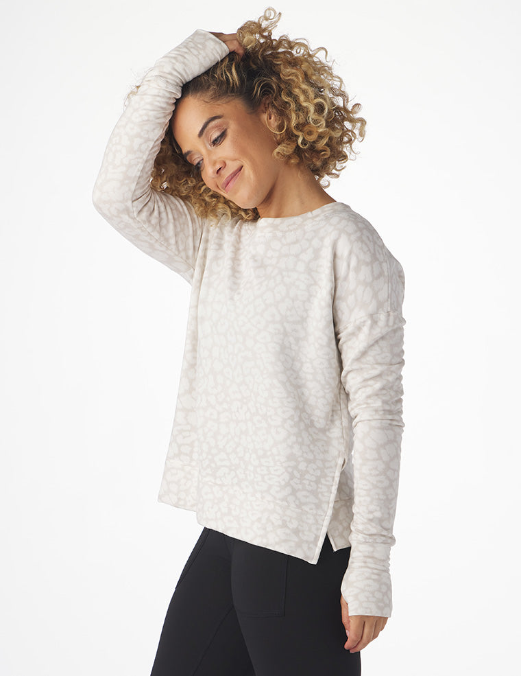 Lounge Long Sleeve: Oatmilk White Leopard Lounge Long Sleeve: Oatmilk White Leopard