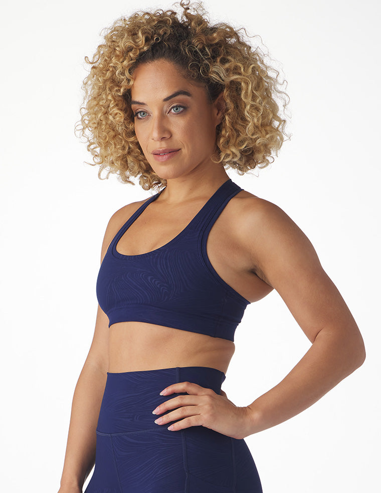 Notch Bra: Indigo Swirl Gloss Notch Bra: Indigo Swirl Gloss