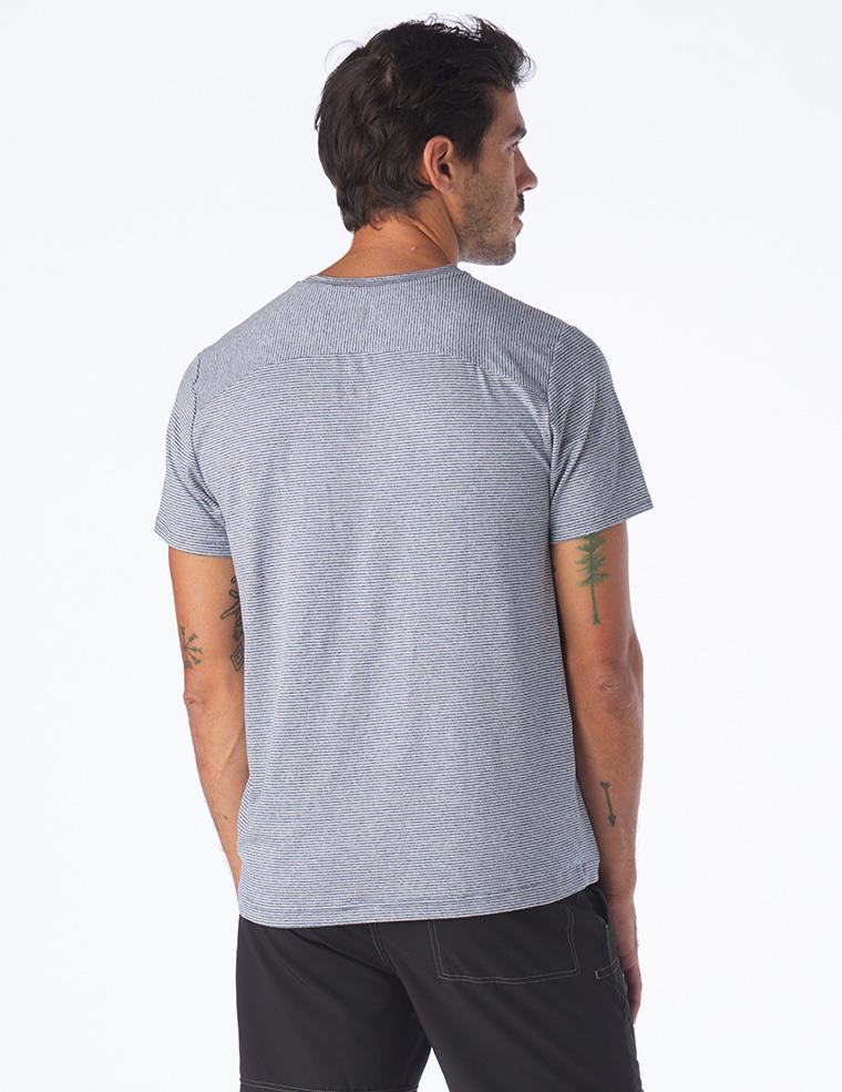 Salton Short Sleeve: Heather Indigo and White Stripe Salton Short Sleeve: Heather Indigo and White Stripe