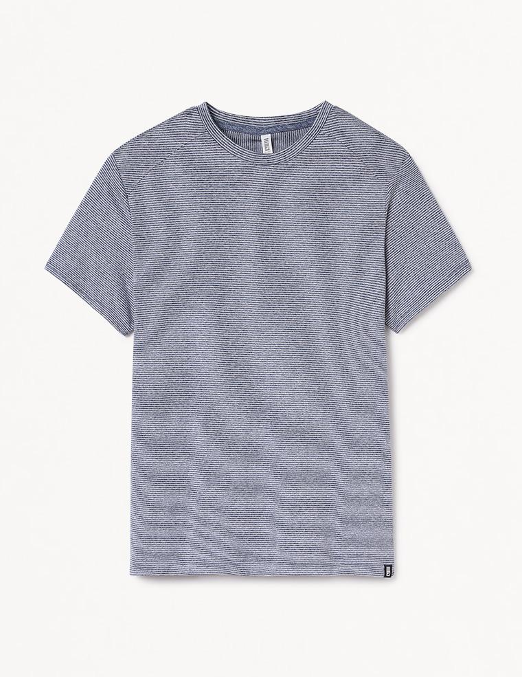 Salton Short Sleeve: Heather Indigo and White Stripe Salton Short Sleeve: Heather Indigo and White Stripe