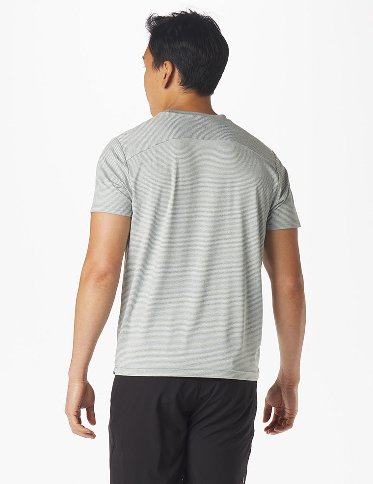 Salton Short Sleeve: Sage and White Stripe Salton Short Sleeve: Sage and White Stripe