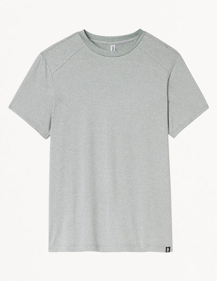 Salton Short Sleeve: Sage and White Stripe Salton Short Sleeve: Sage and White Stripe