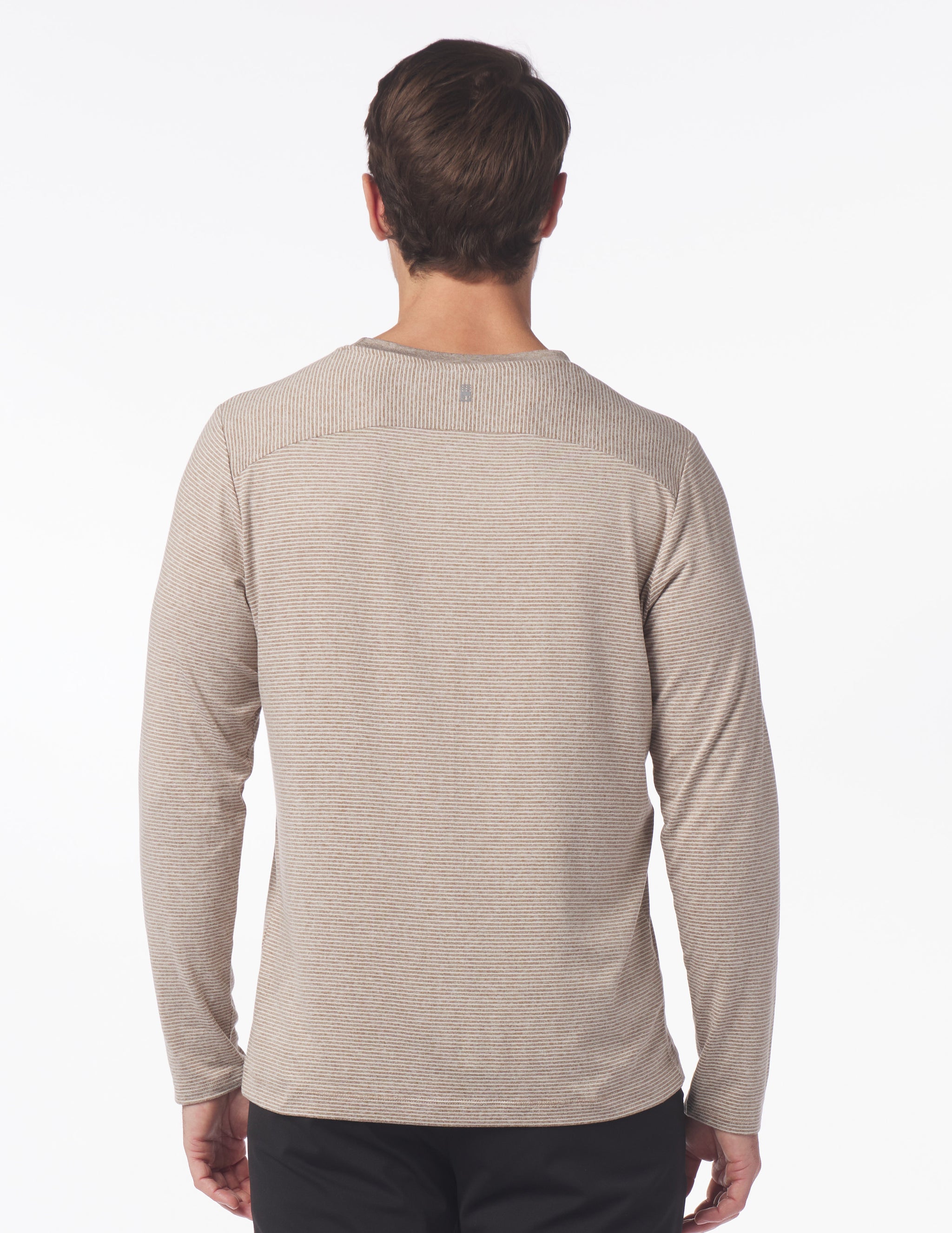 Salton Long Sleeve: Mocha Heather/White Stripe Salton Long Sleeve: Mocha Heather/White Stripe