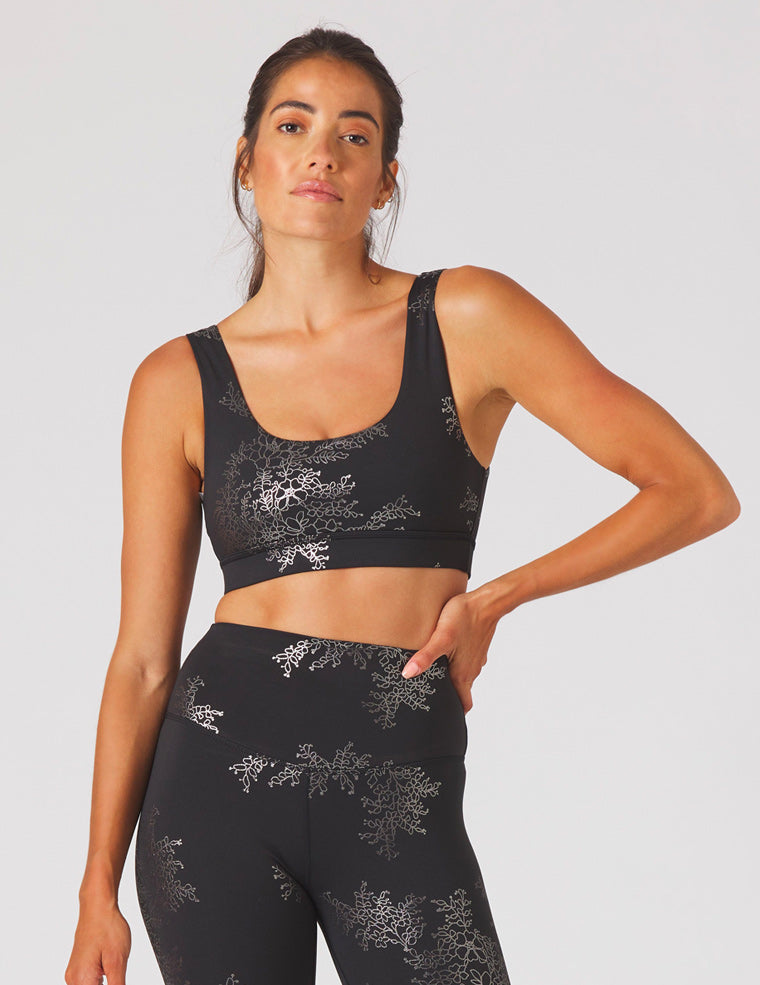 Splendid Bra: Black/Silver Gloss Lace Print Splendid Bra: Black/Silver Gloss Lace Print