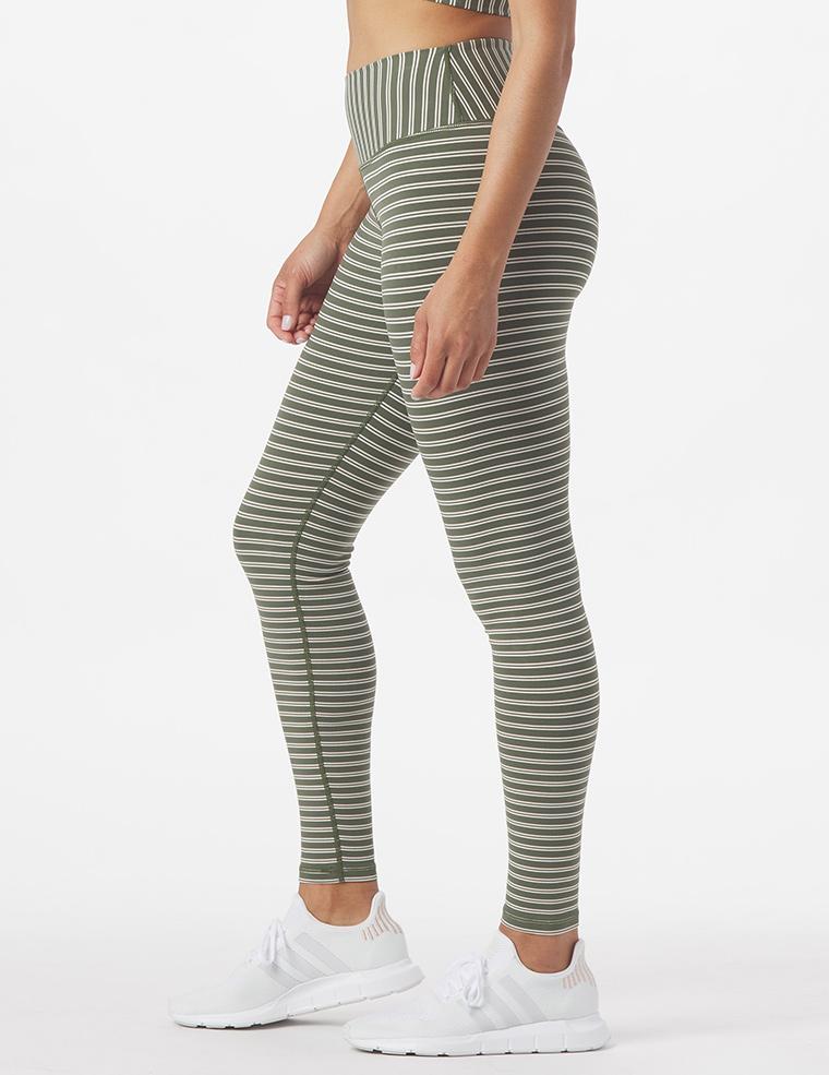 Sultry Legging: Moss & Oatmilk Stripe Sultry Legging: Moss & Oatmilk Stripe