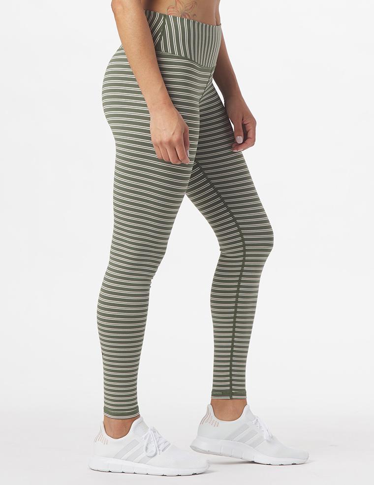 Sultry Legging: Moss & Oatmilk Stripe Sultry Legging: Moss & Oatmilk Stripe