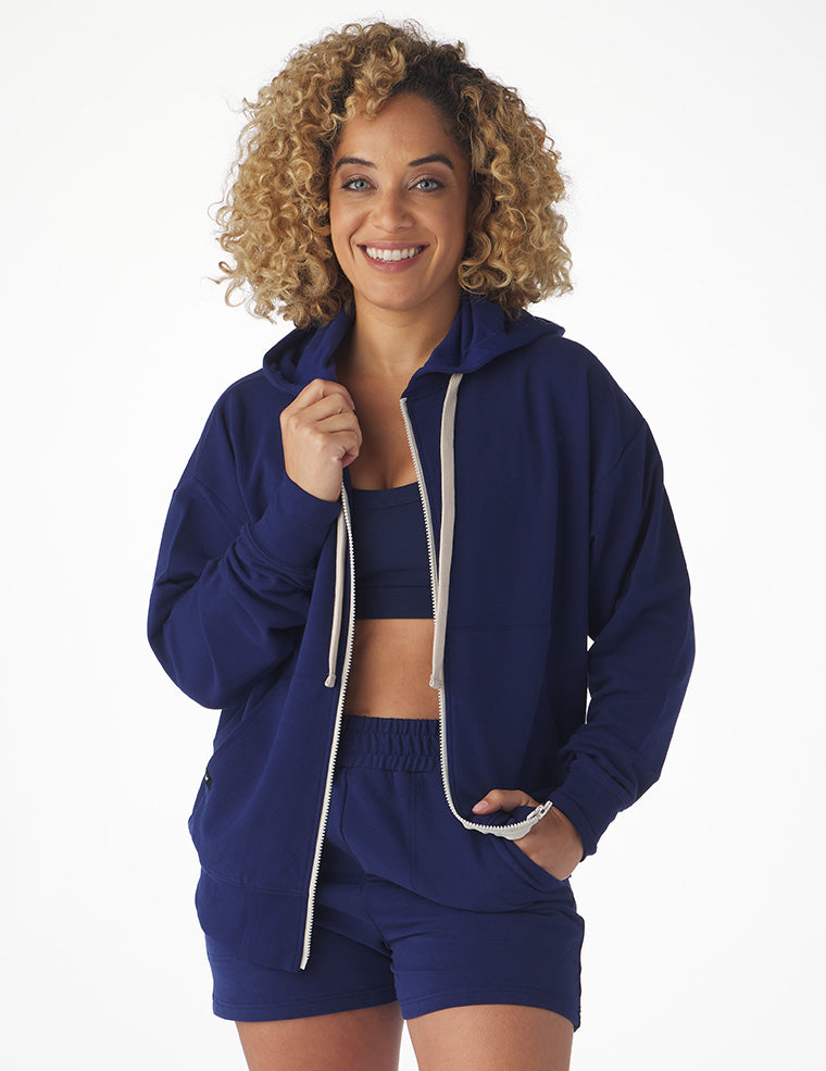 Vintage Oversized Zip Up: Indigo Vintage Oversized Zip Up: Indigo