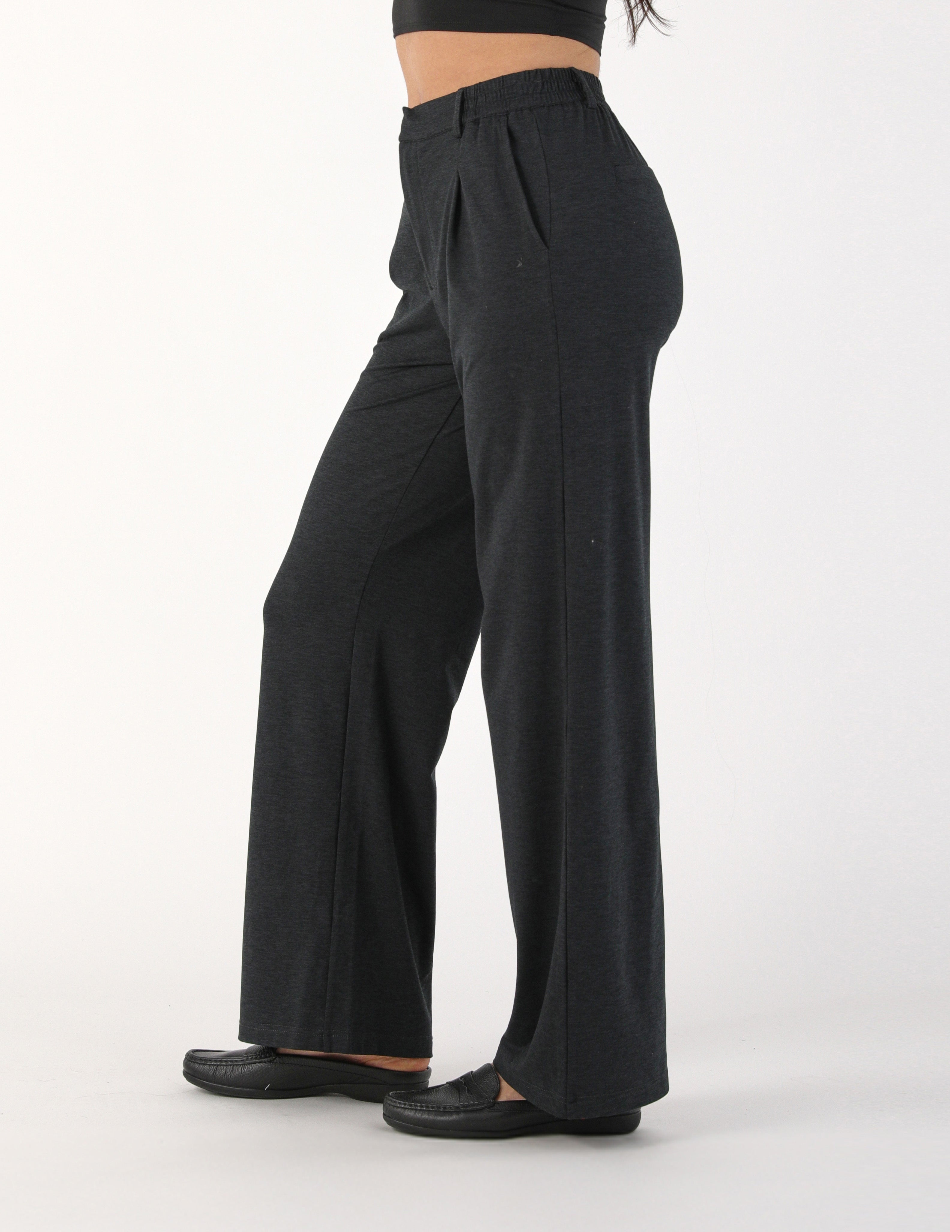 Alexandria Knit Trouser: Black Marble